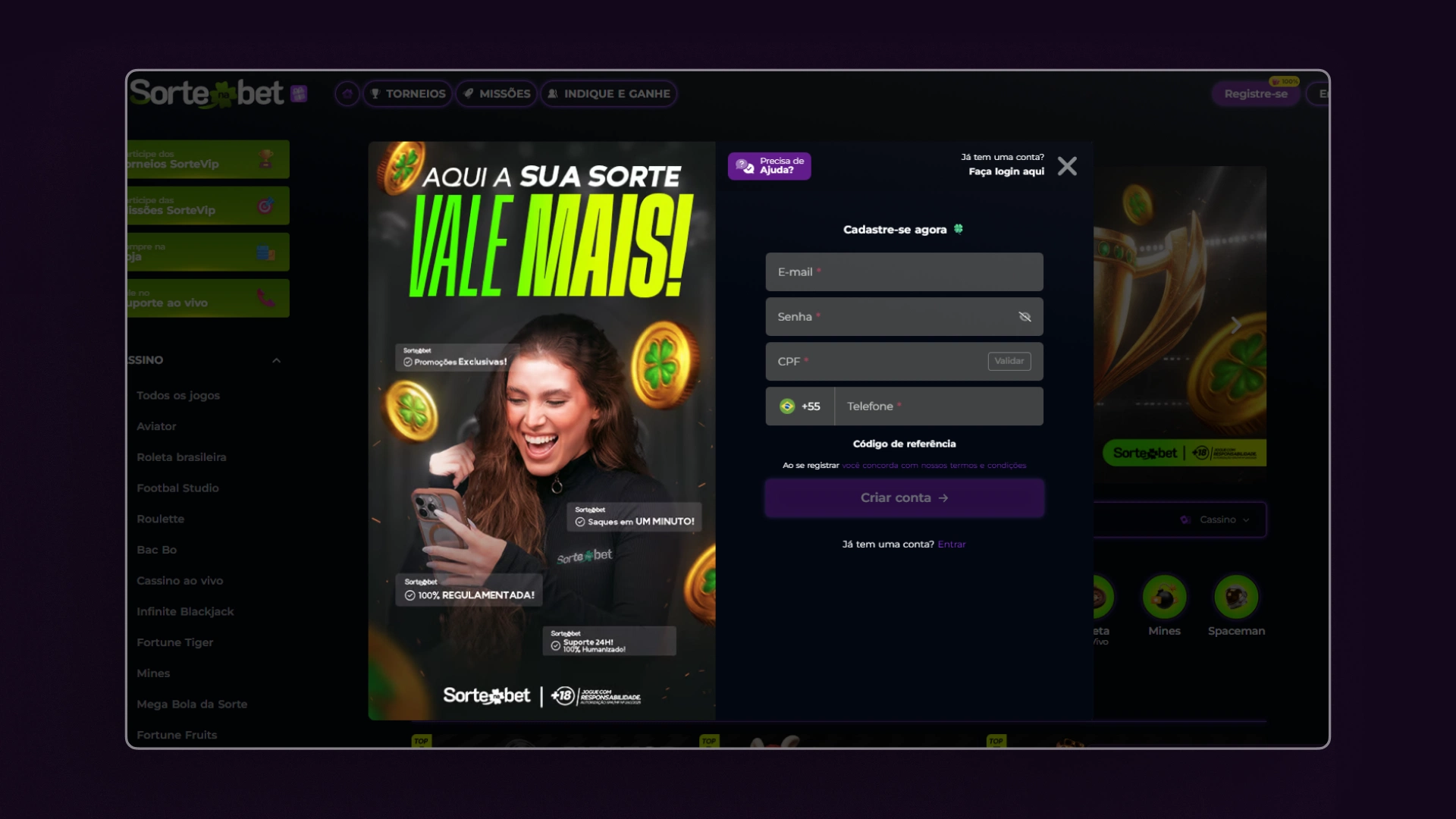 imagem cadastro 2 Sorte Na Bet