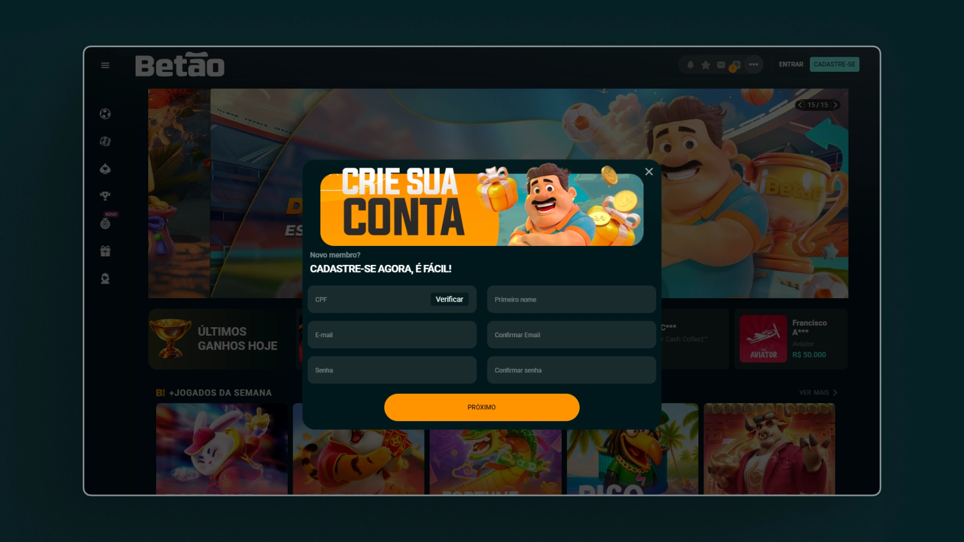 imagem cadastro 2 betao