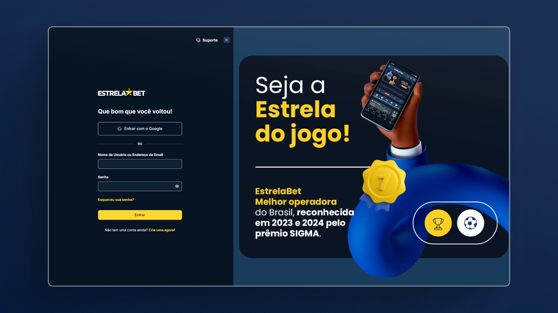 imagem cadastro Confirme e Faça Login estrelabet