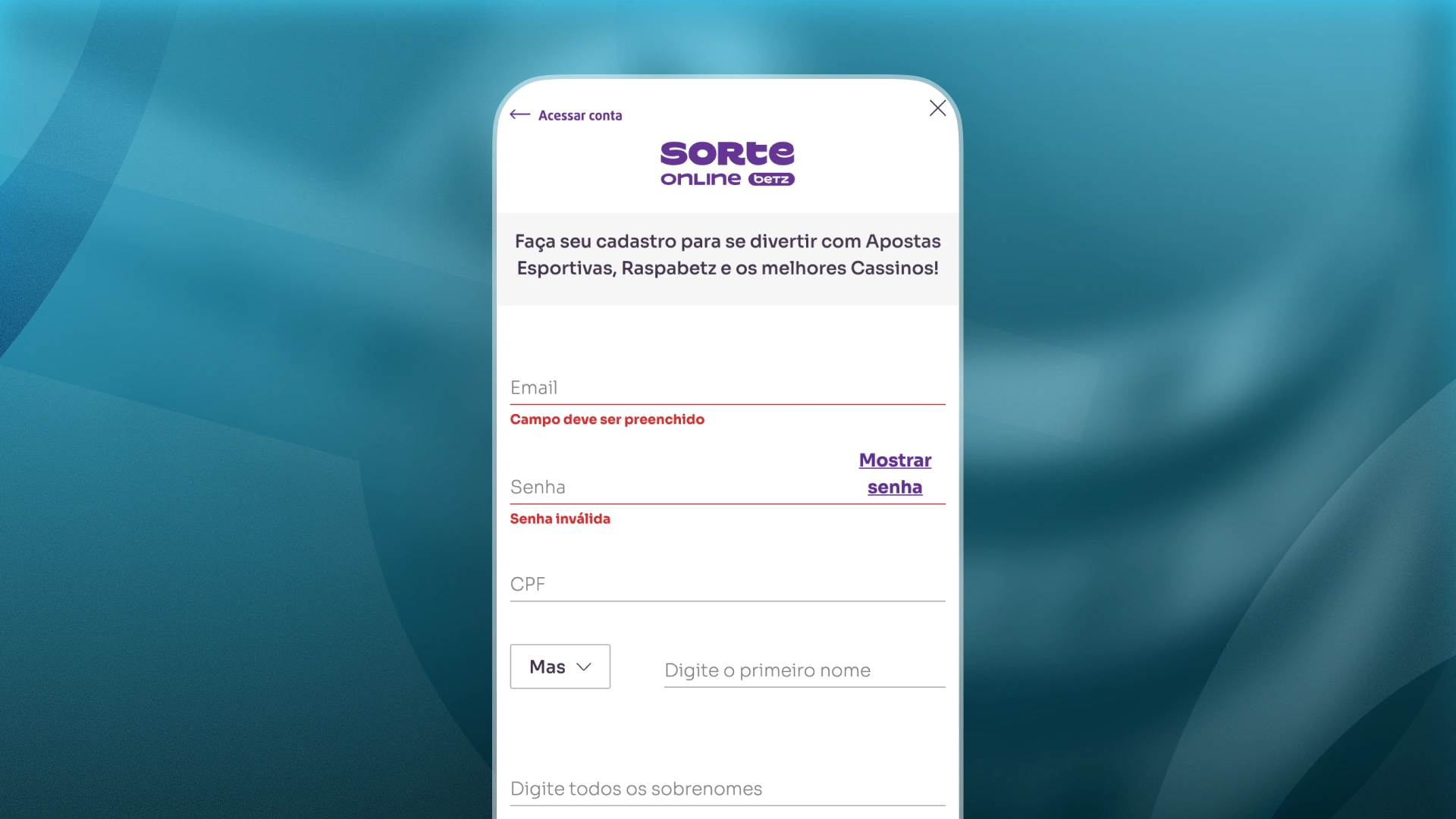 cadastro-app-Sorte-Online