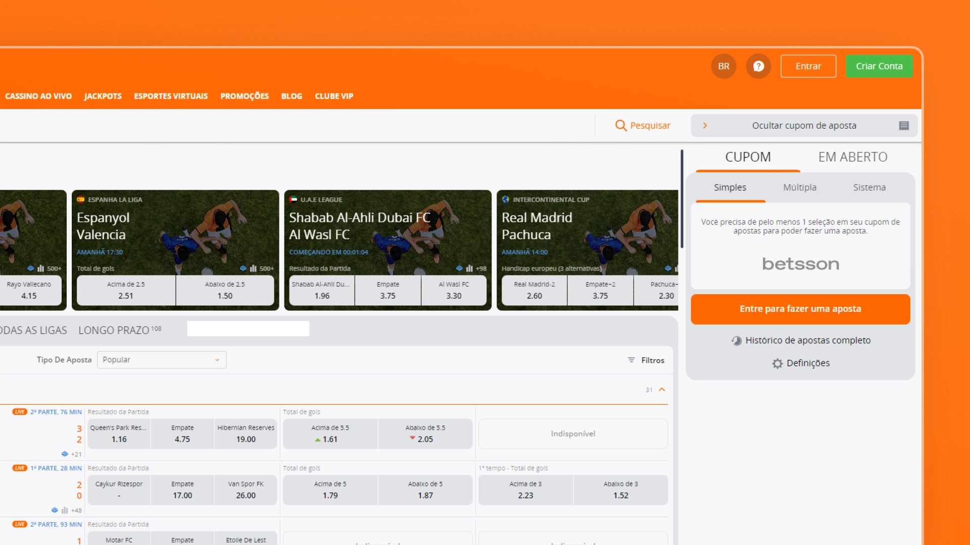 imagem cadastro passo 01 Betsson