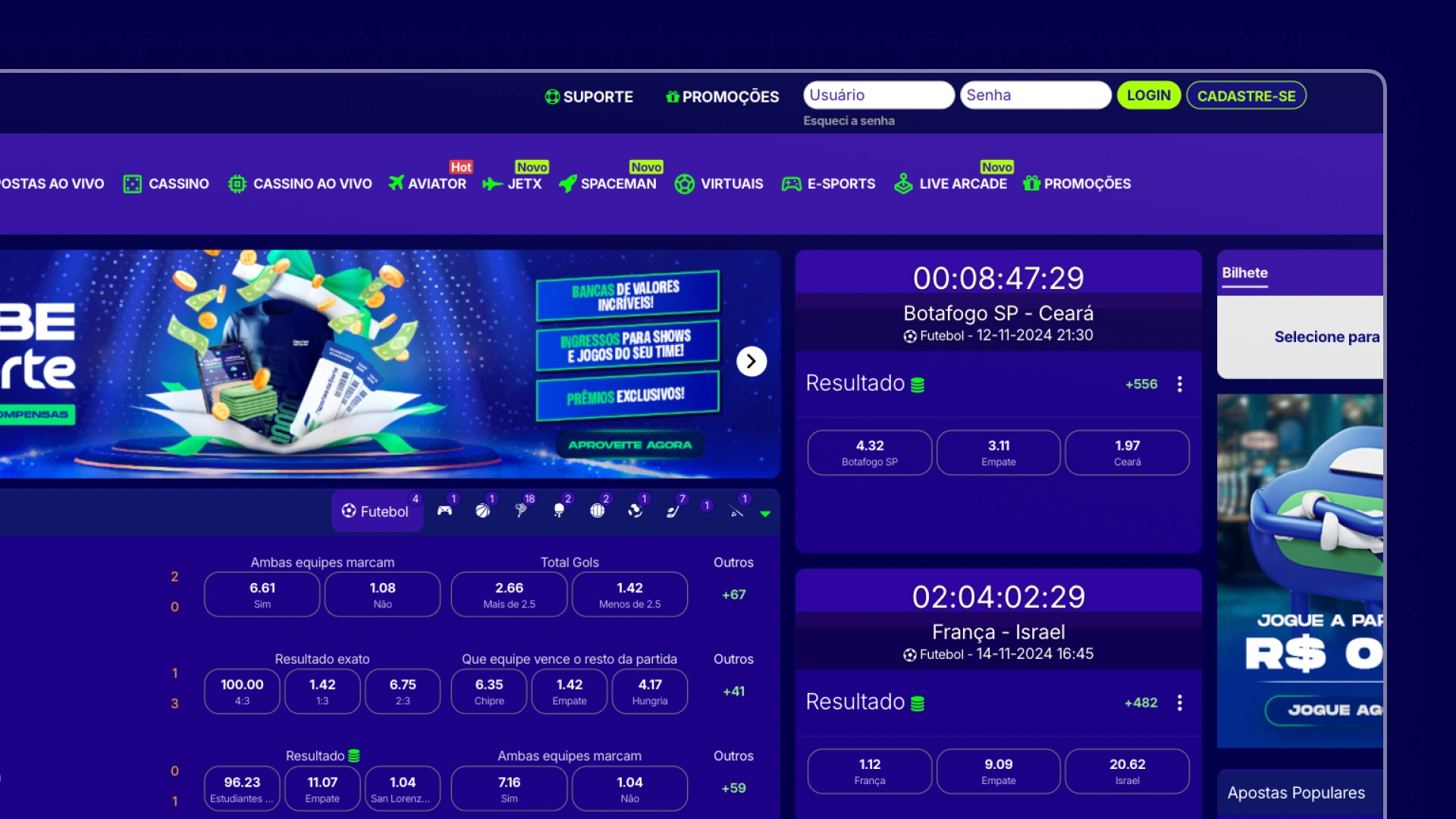 imagem cadastro passo 01 esporte da sorte