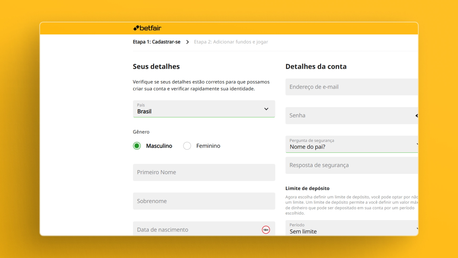 imagem cadastro passo 02 Betfair