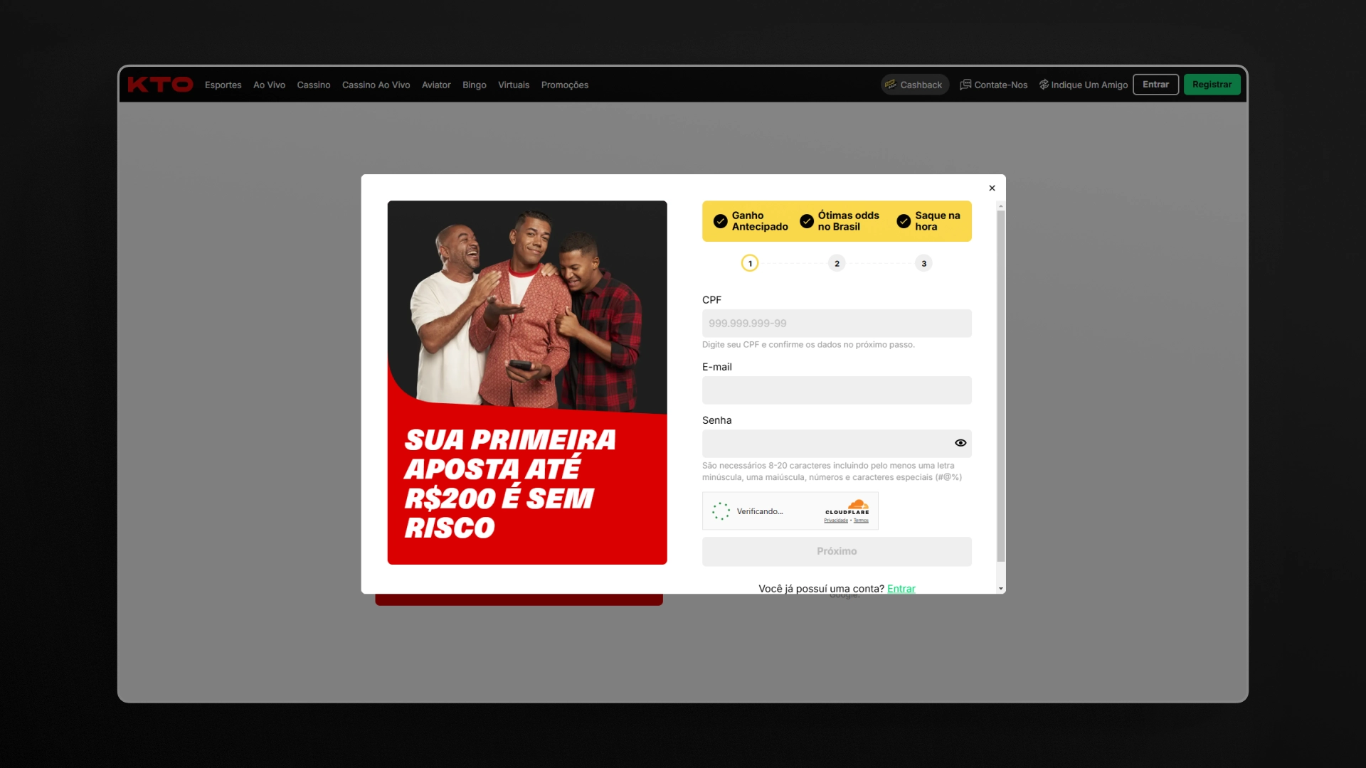 imagem cadastro passo 02 KTO