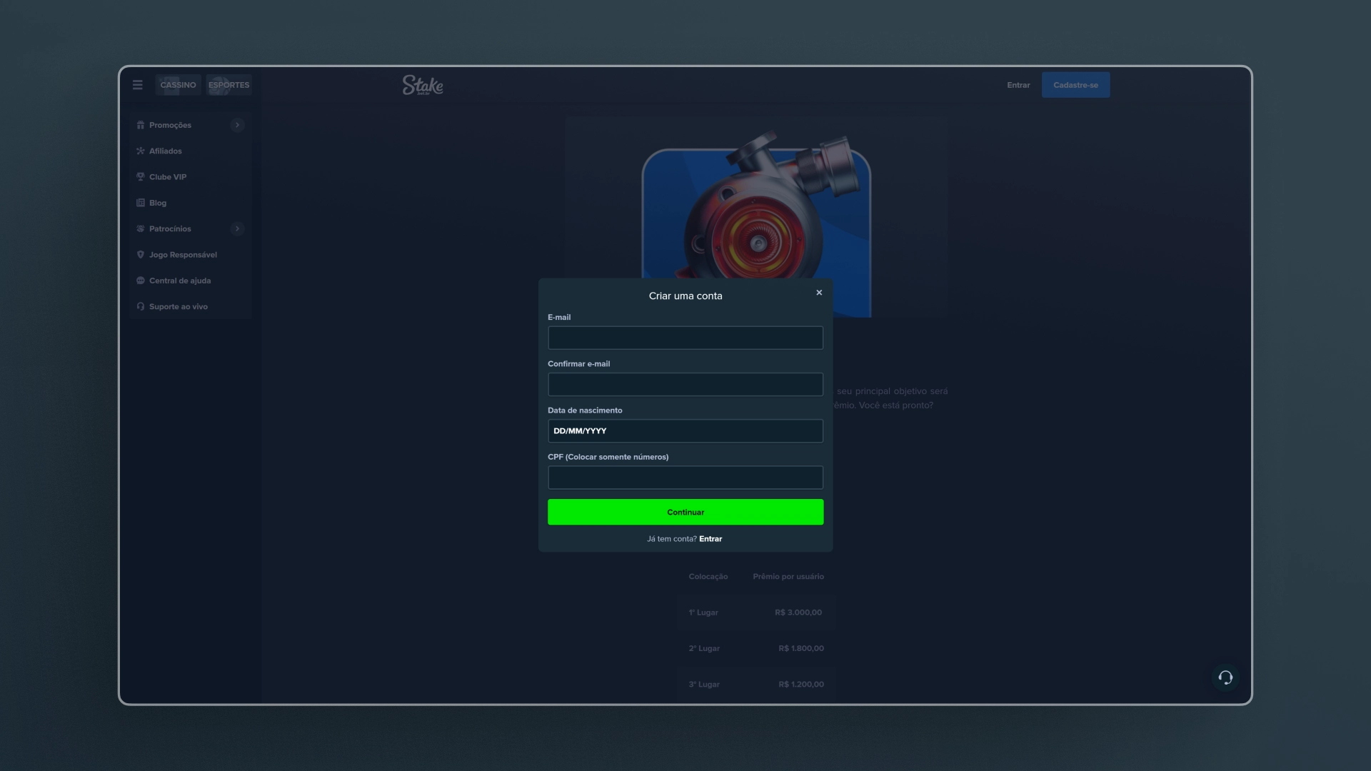 imagem cadastro passo 02 Stake