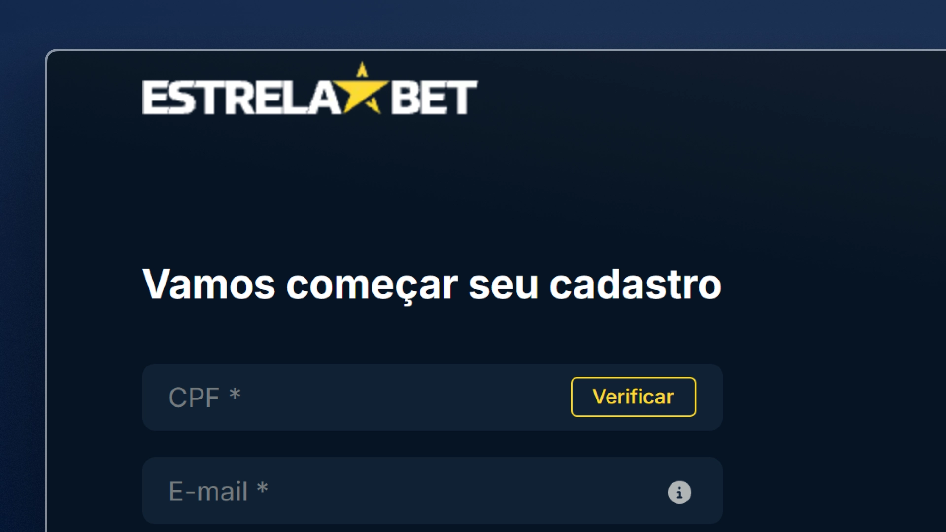 imagem cadastro passo 02 estrelabet