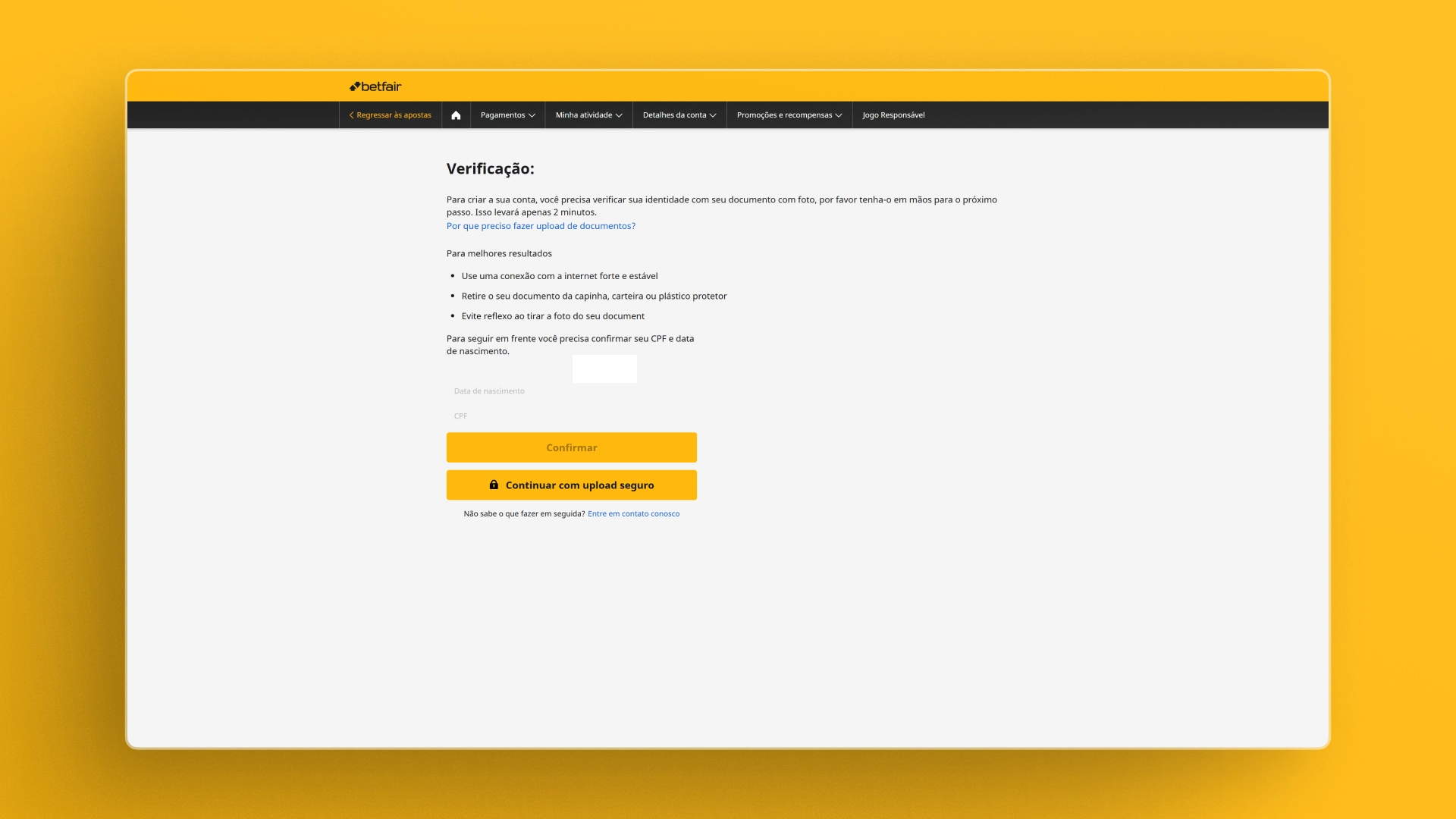 Paso para registro en Betfair
