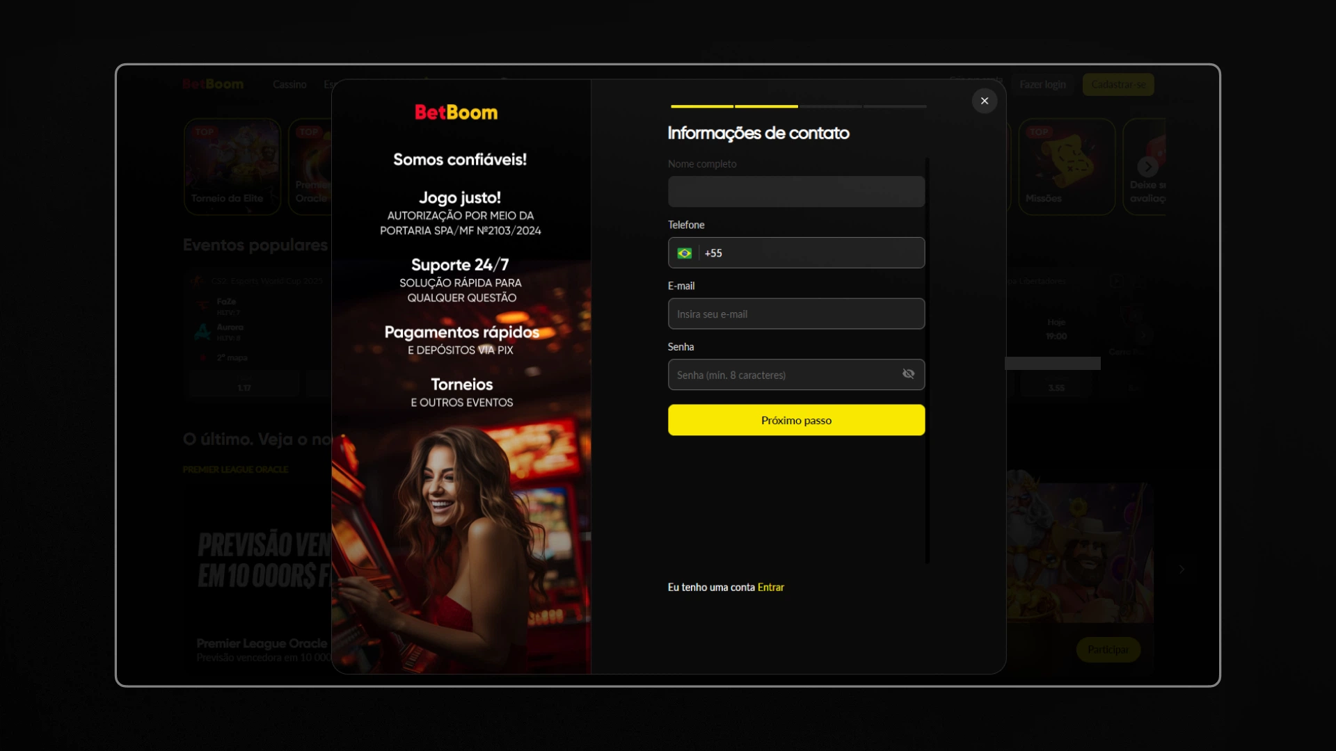 imagem cadastro passo 03 betboom