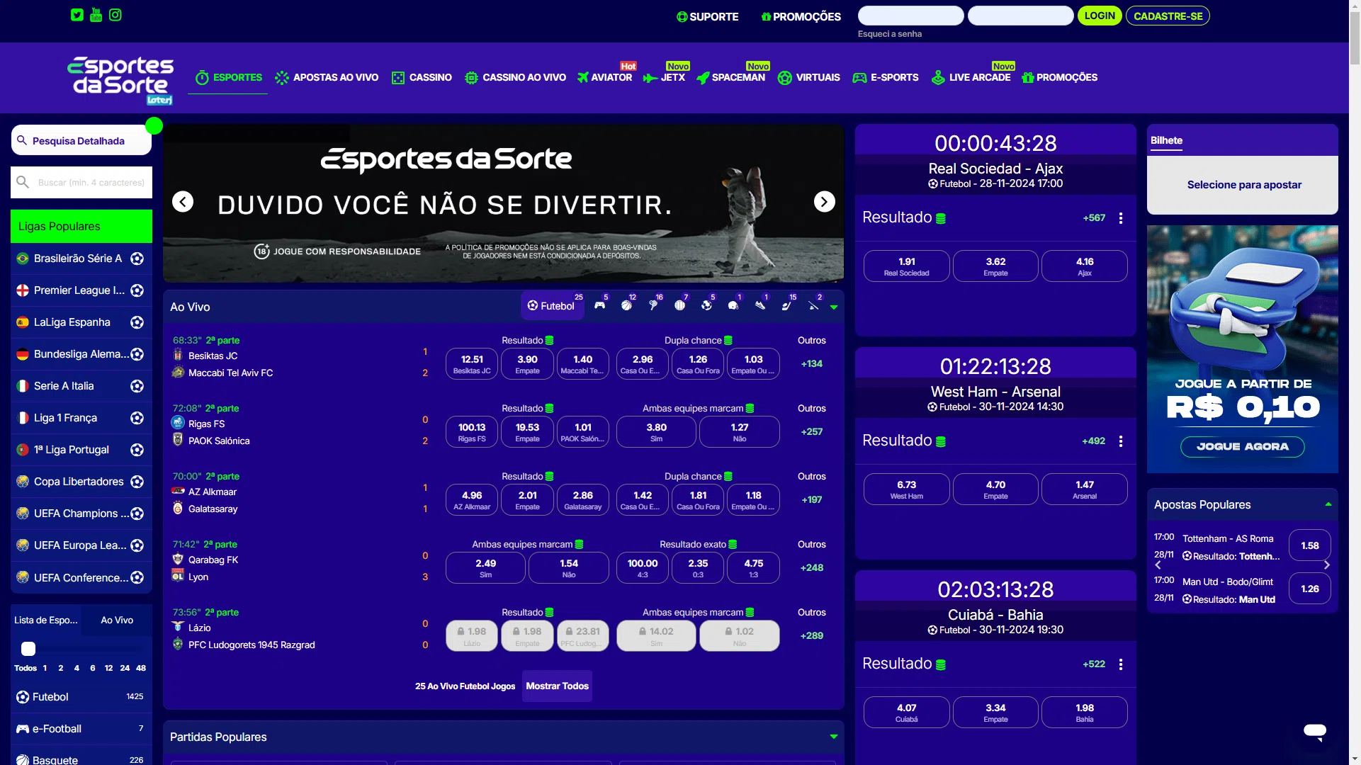 Print mostra página de bônus da Esportes da Sorte