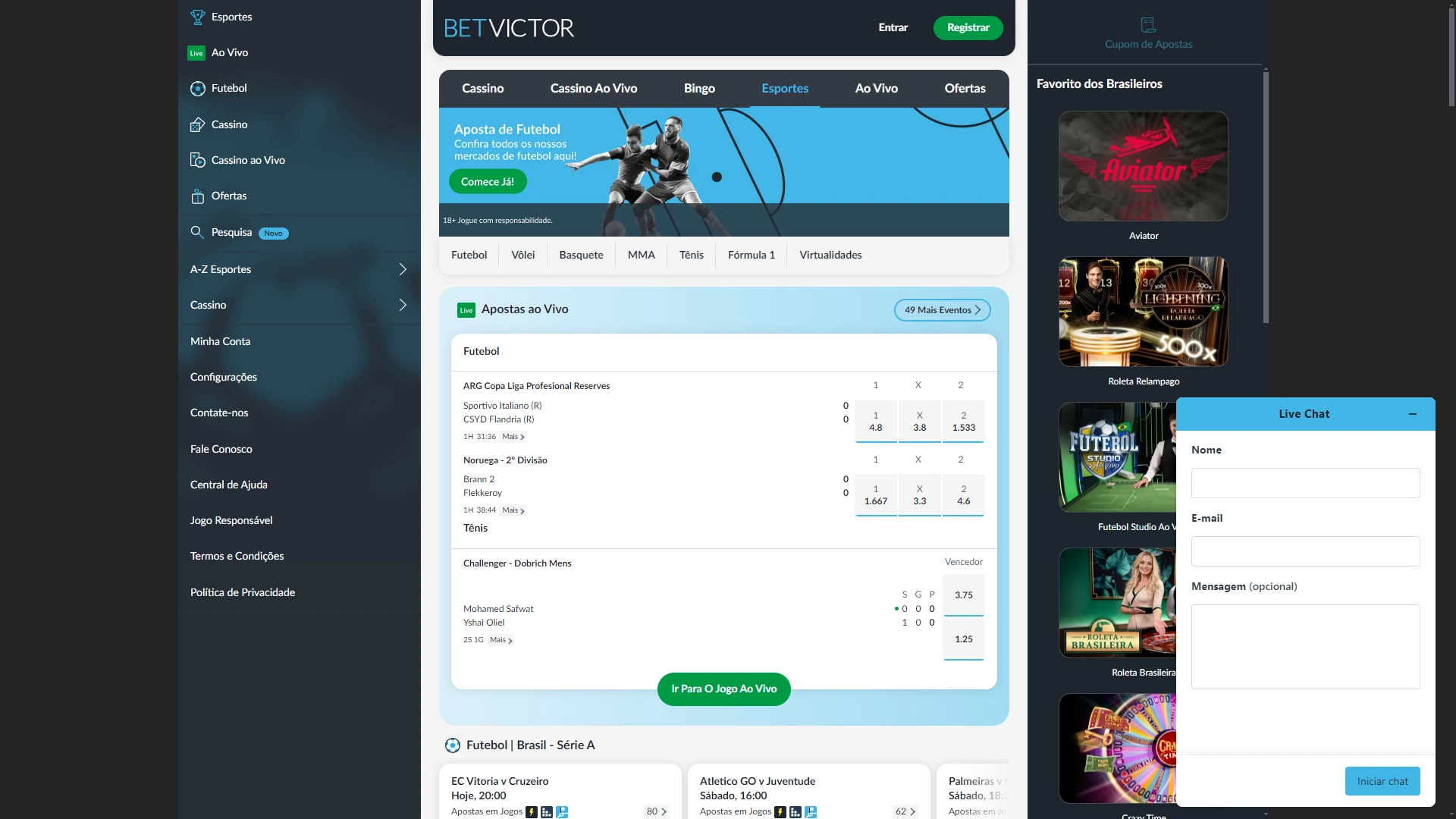 imagem captura chat betvictor