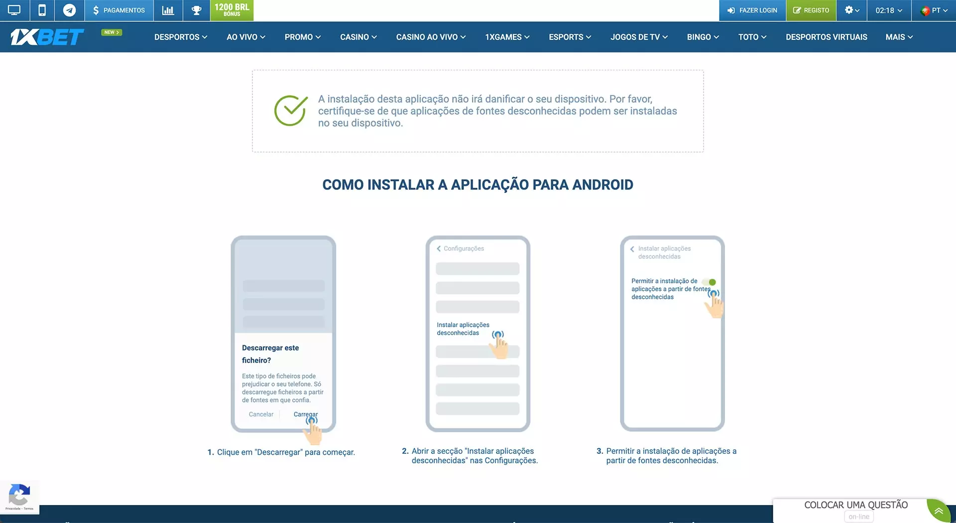 imagem de captura download app 1xbet 2