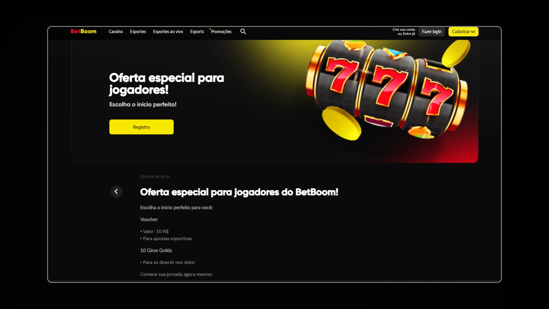 imagem giro gratis betboom