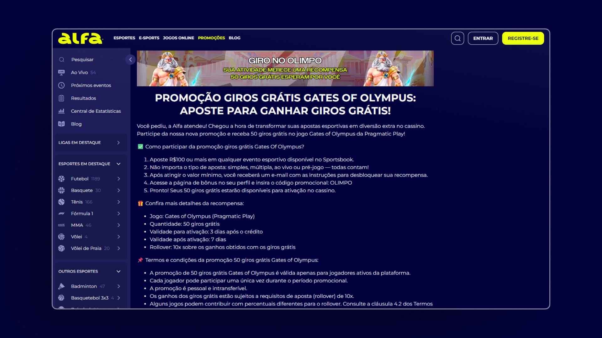 imagem giro no olimpo alfa