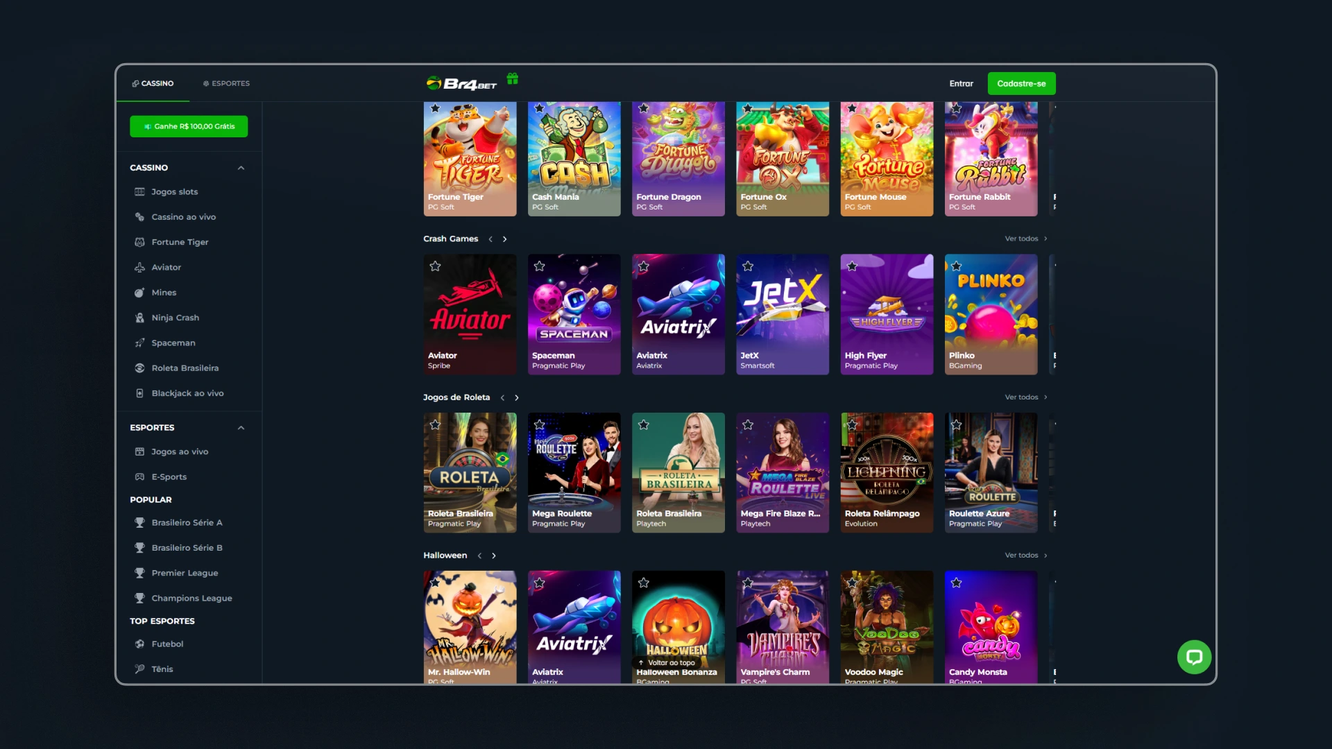 imagem home casino br4bet