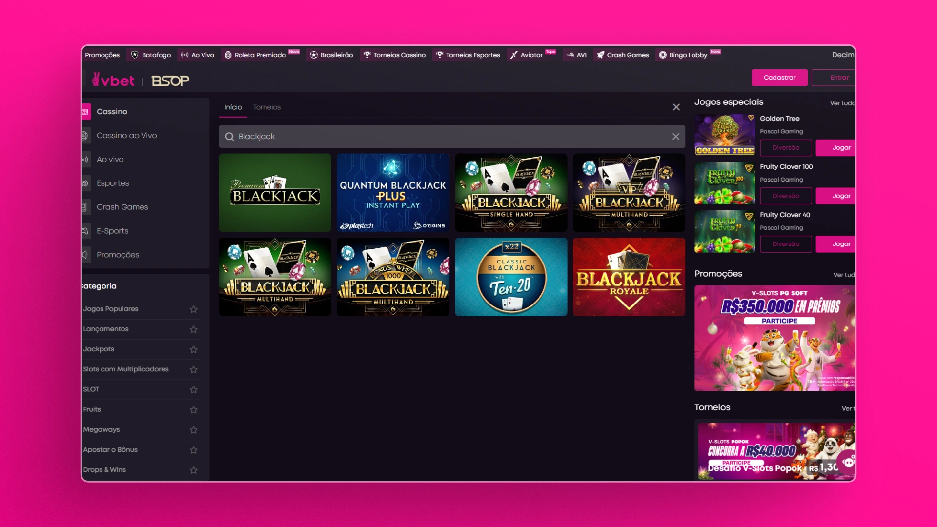 imagem ilustrativa blackjack vbet