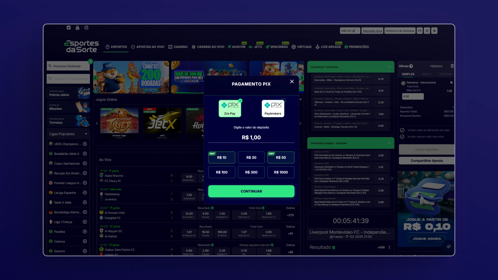 deposito-Esportes-da-Sorte