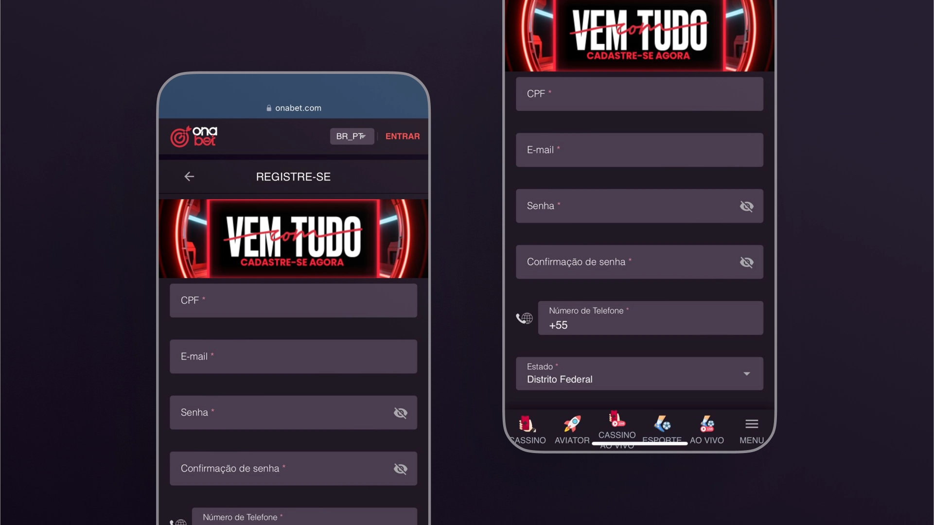 imagem mobile passos cadastro Onabet
