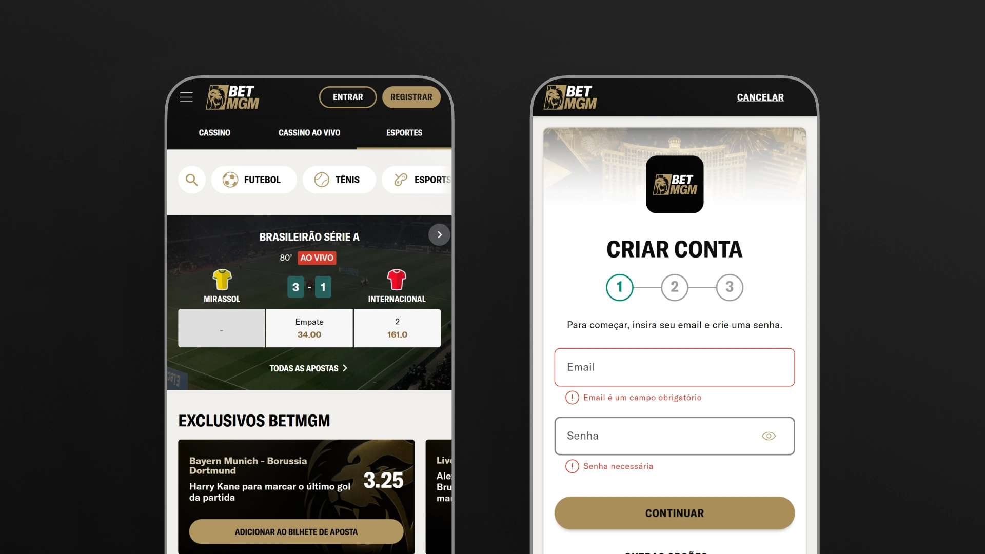 imagem mobile passos cadastro betmgm
