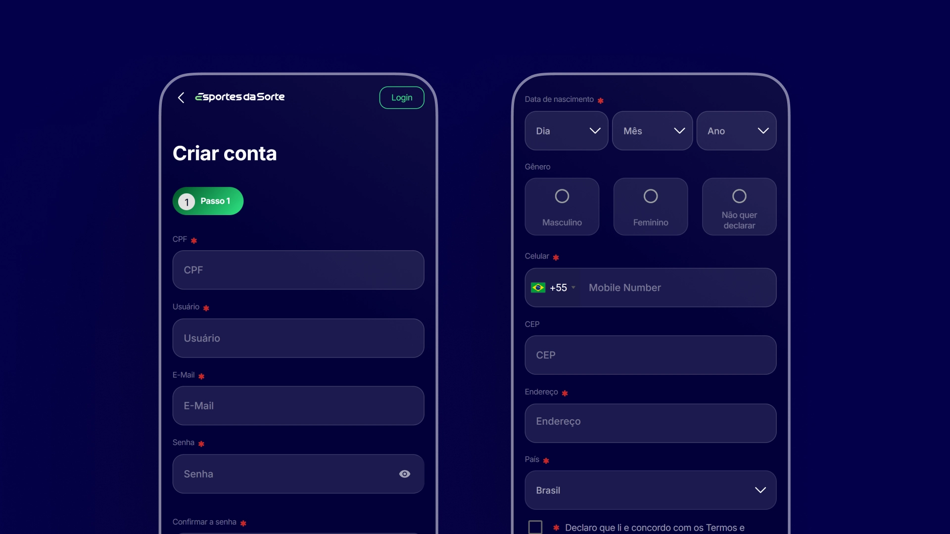 imagem mobile passos cadastro esporte da sorte