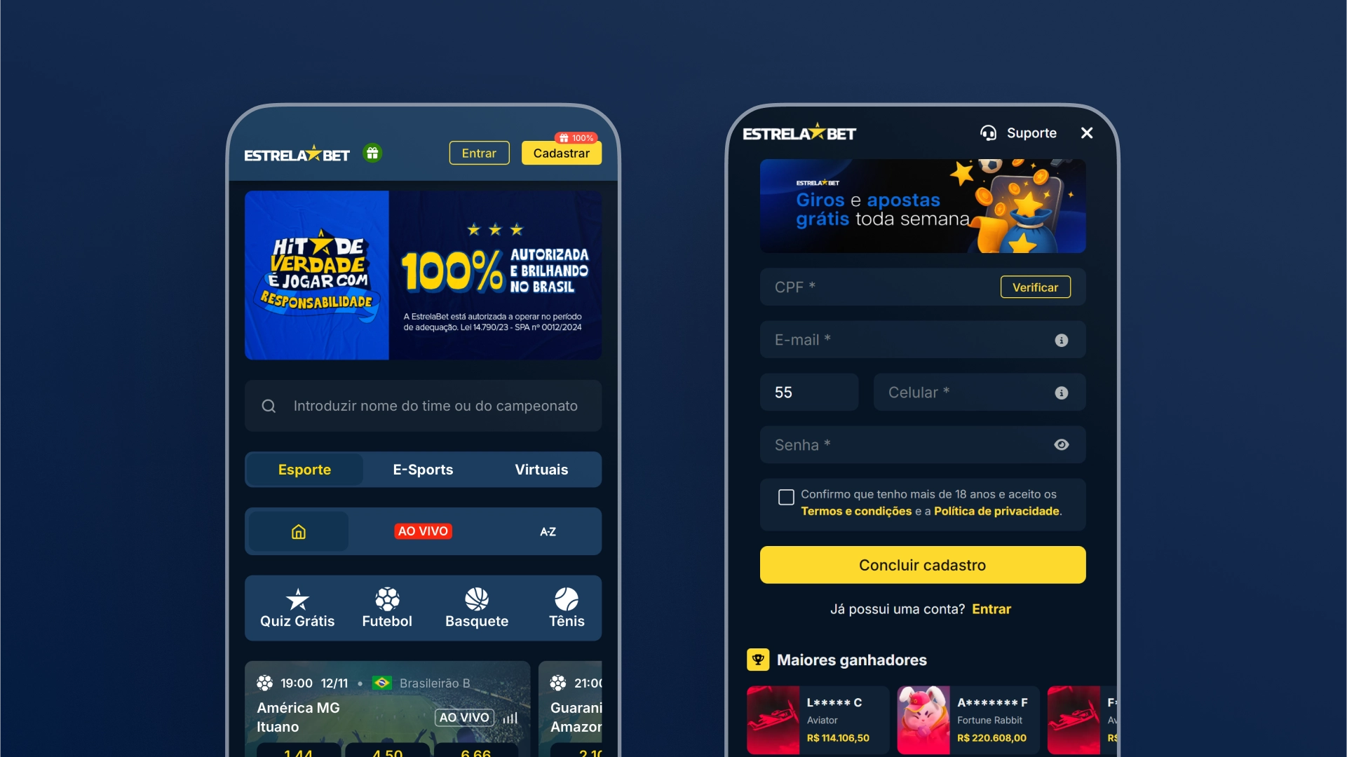 imagem mobile passos cadastro estrelabet