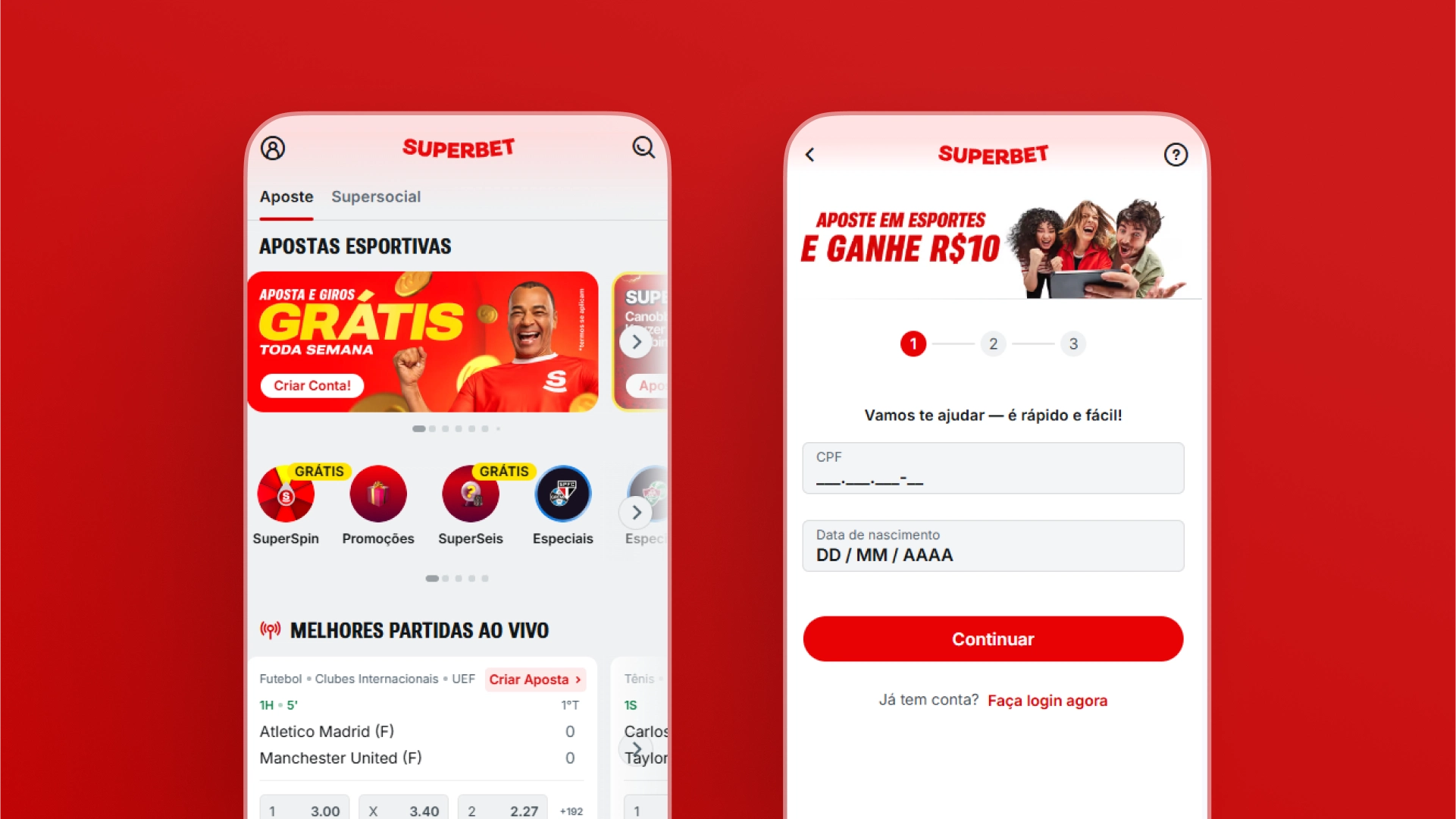 imagem mobile passos cadastro superbet