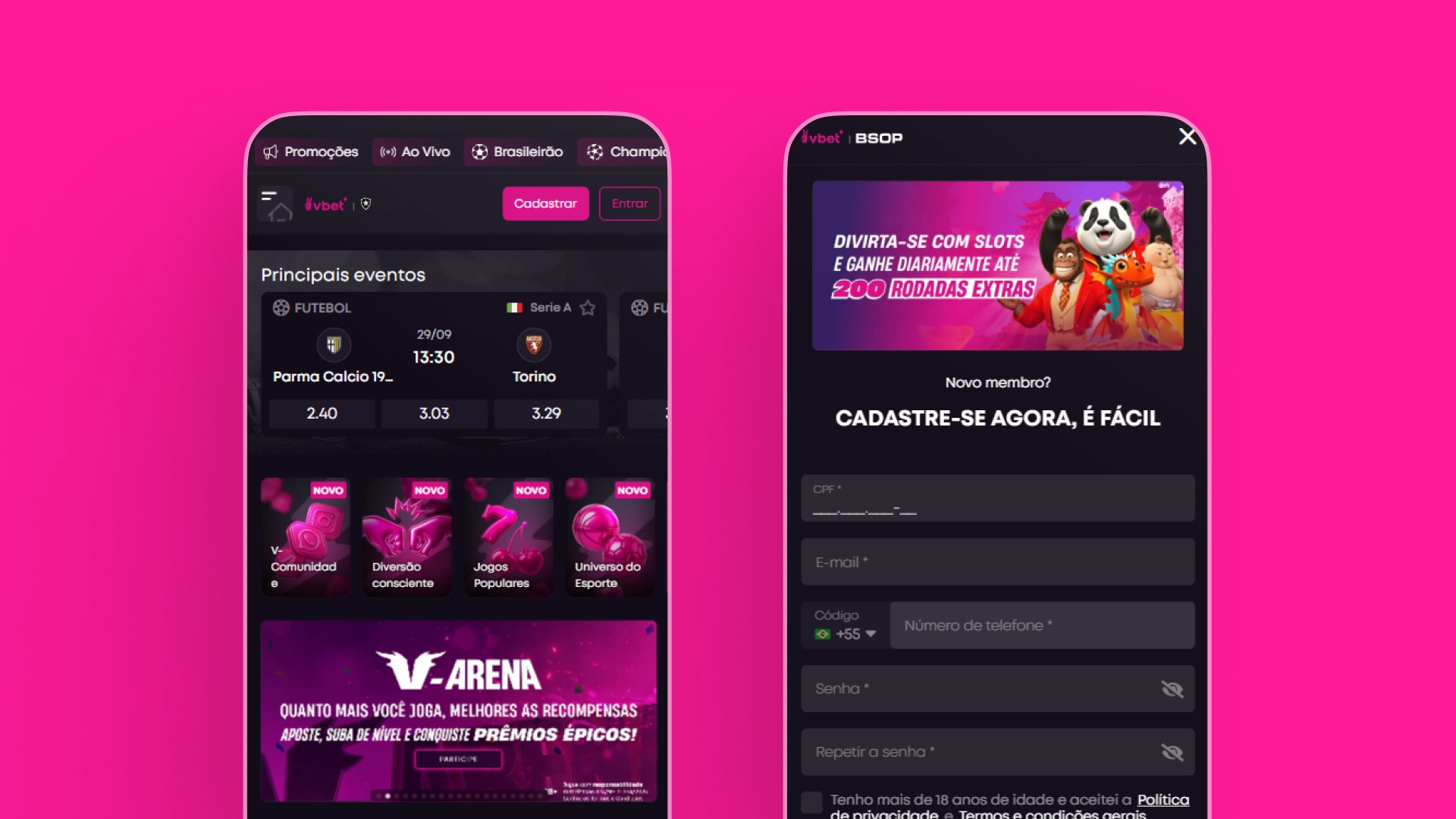 imagem mobile passos cadastro vbet