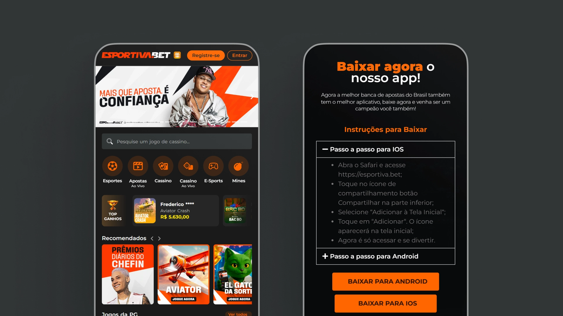 imagem mockup download app esportiva bet