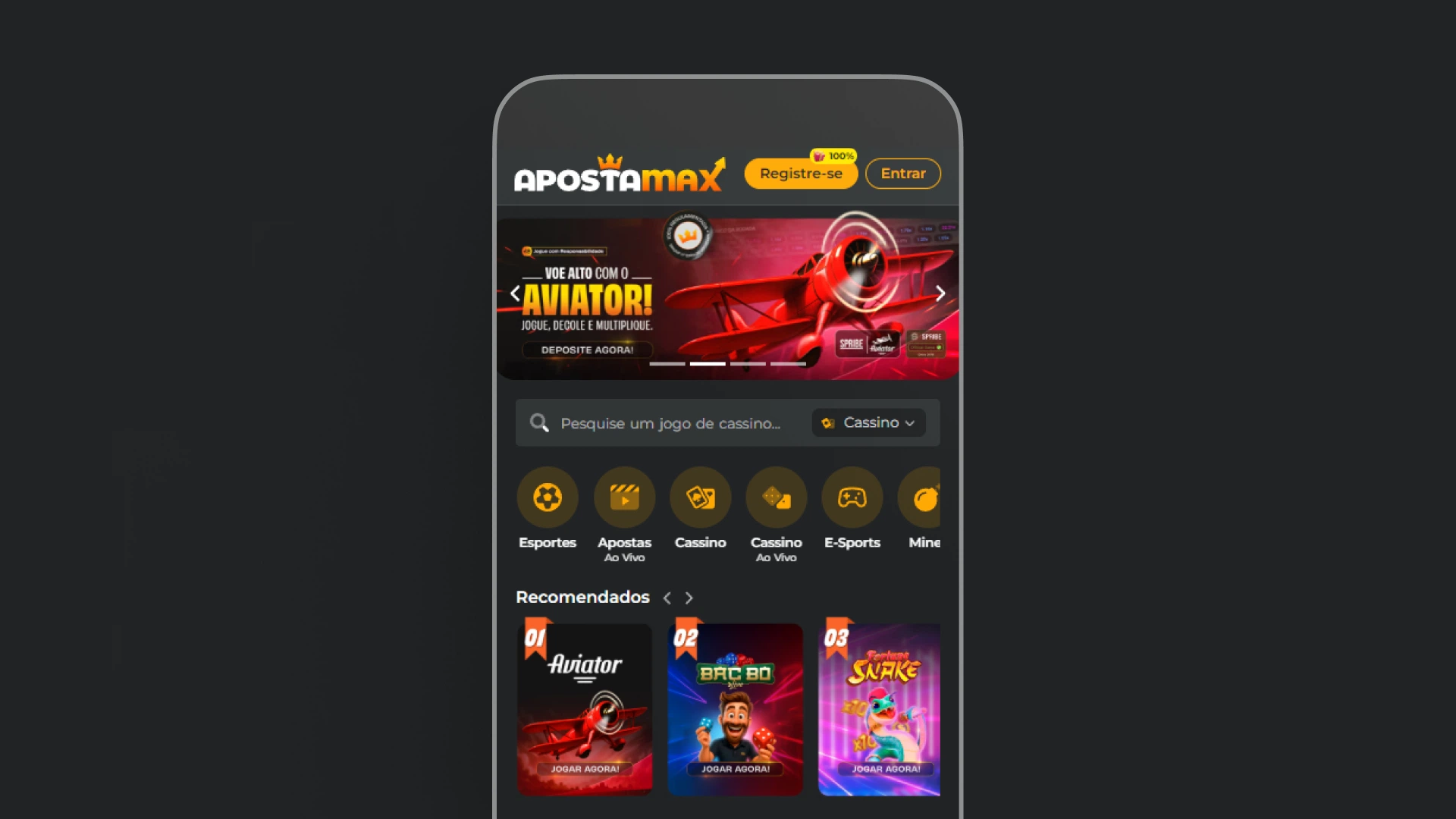 imagem mockup mobile ApostaMax