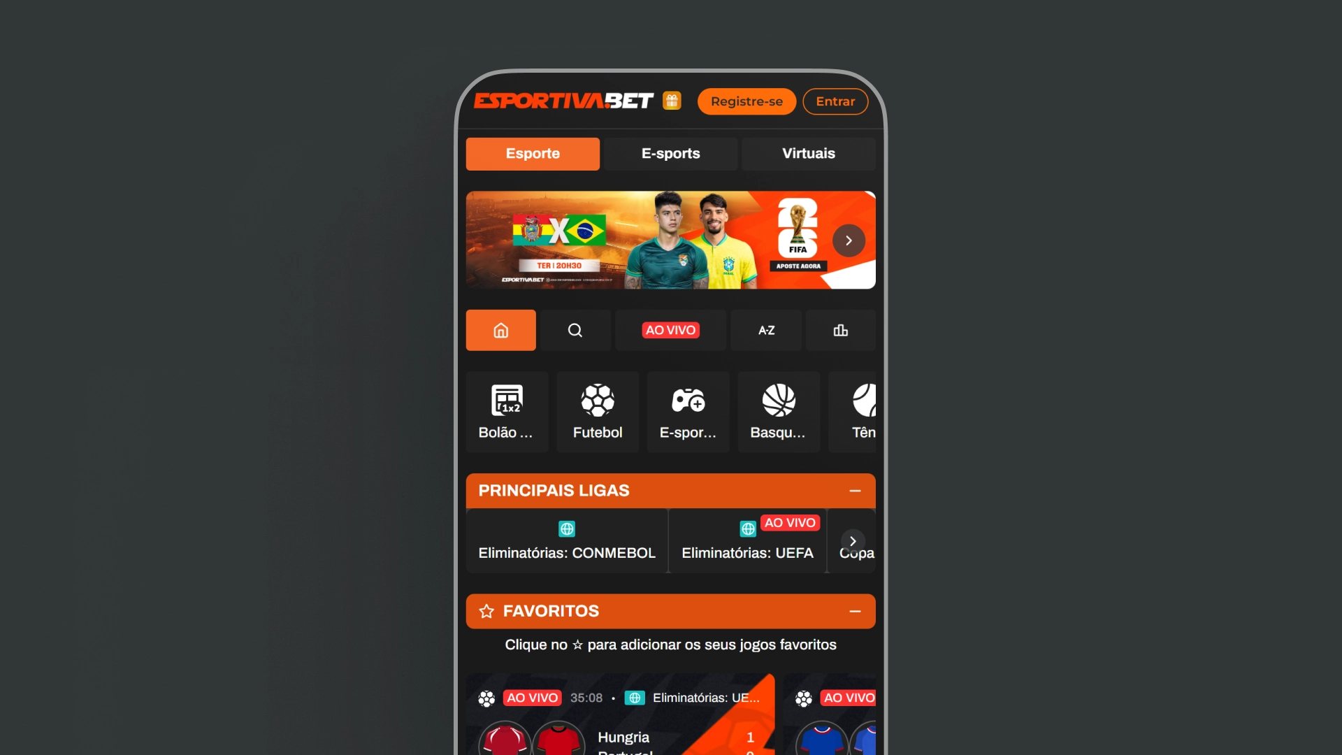 imagem mockup mobile aposta app esportiva bet