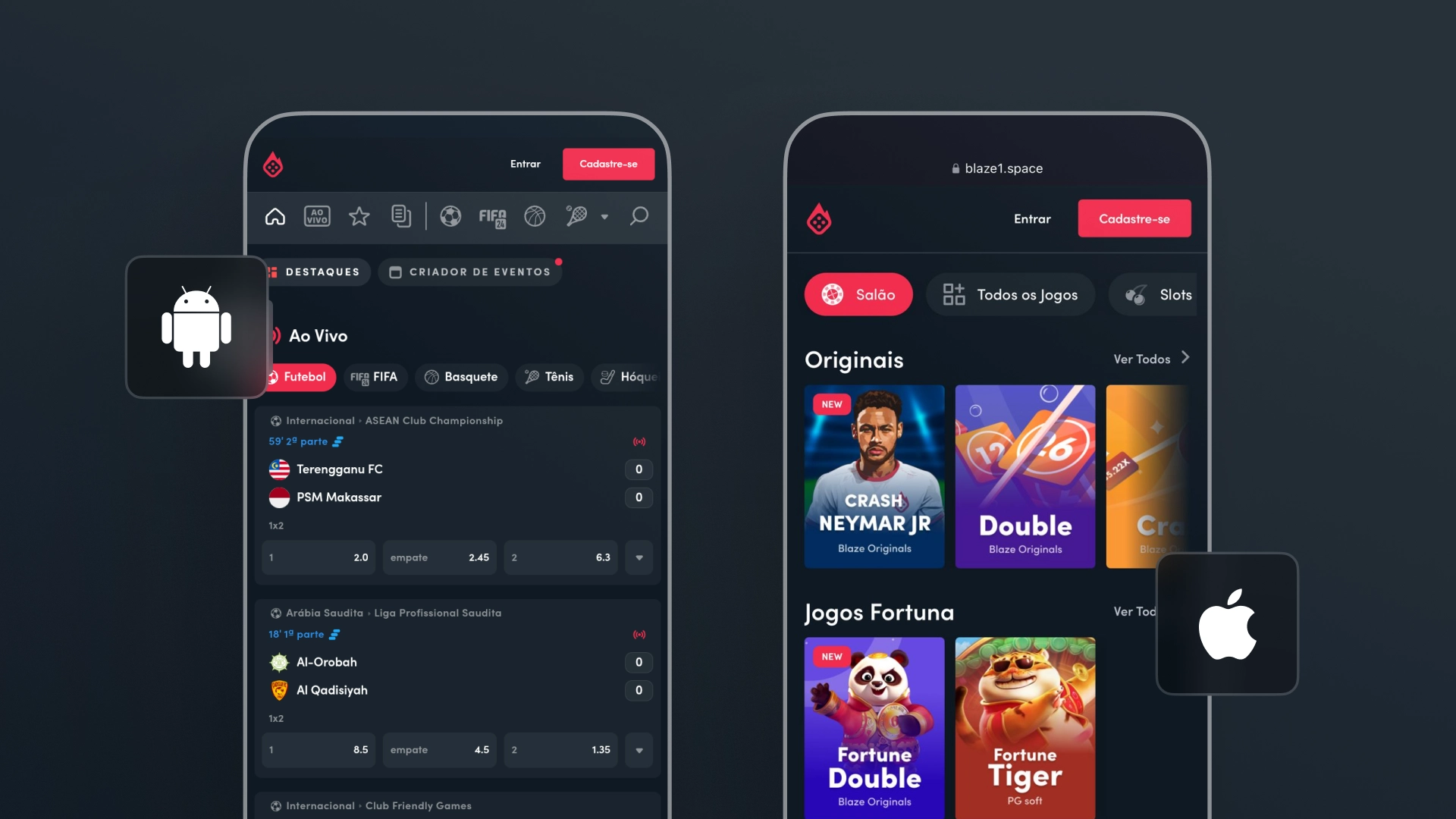 imagem mockup mobile app Blaze
