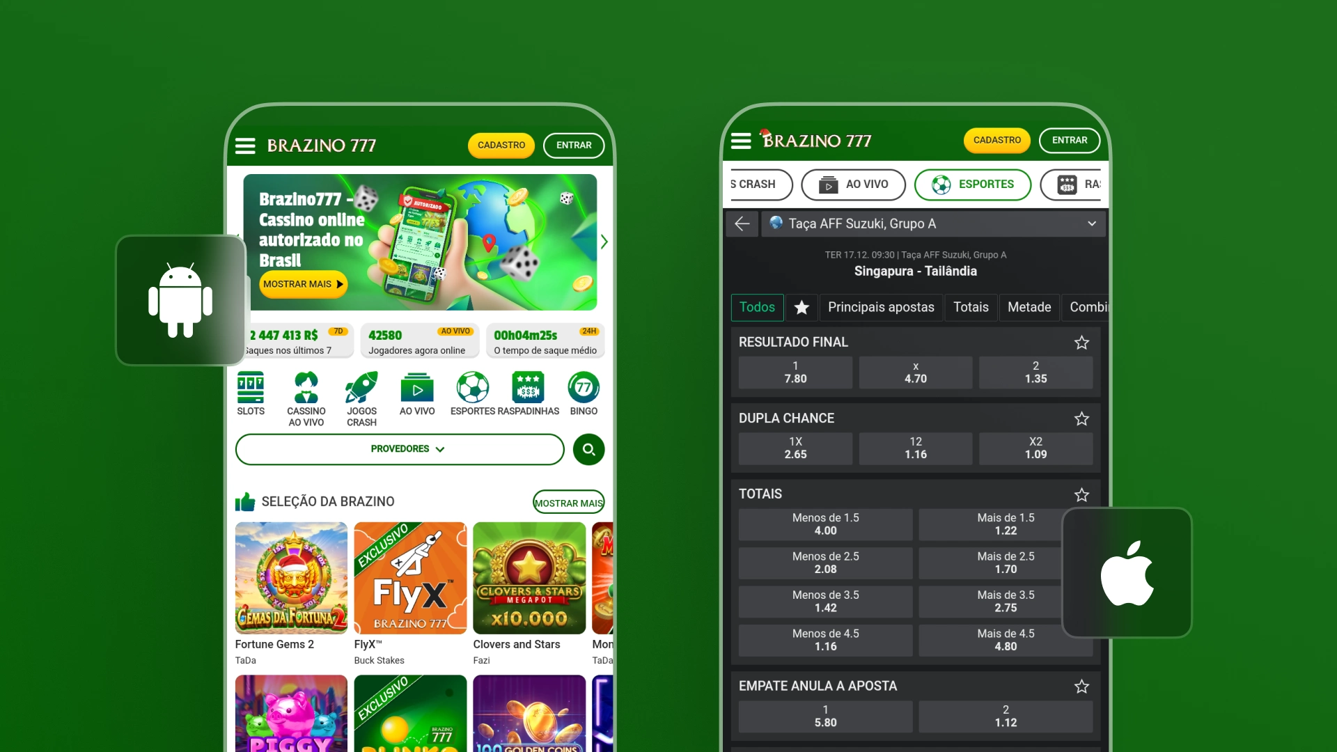 imagem mockup mobile app Brazino777