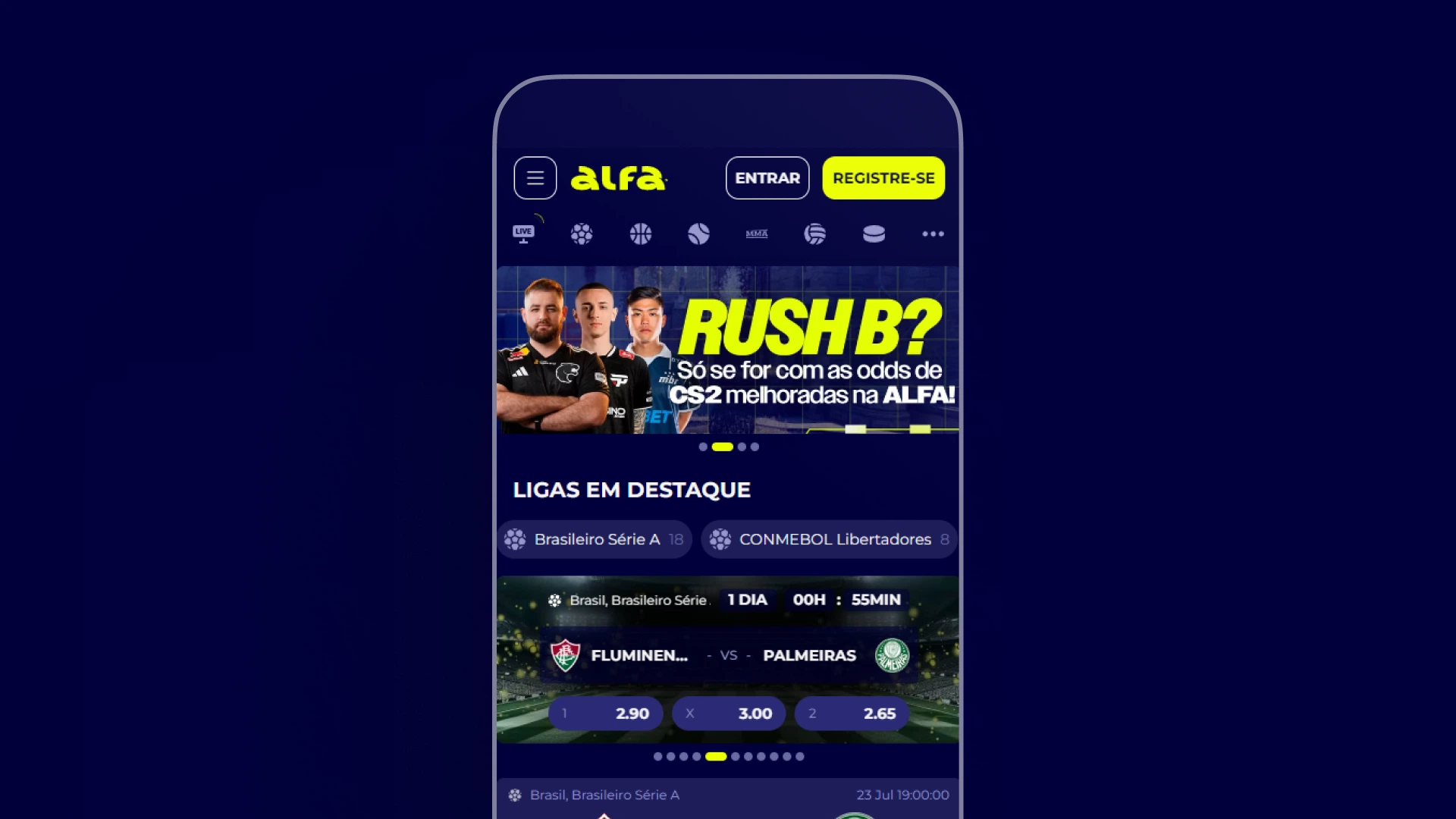 imagem mockup mobile app alfa