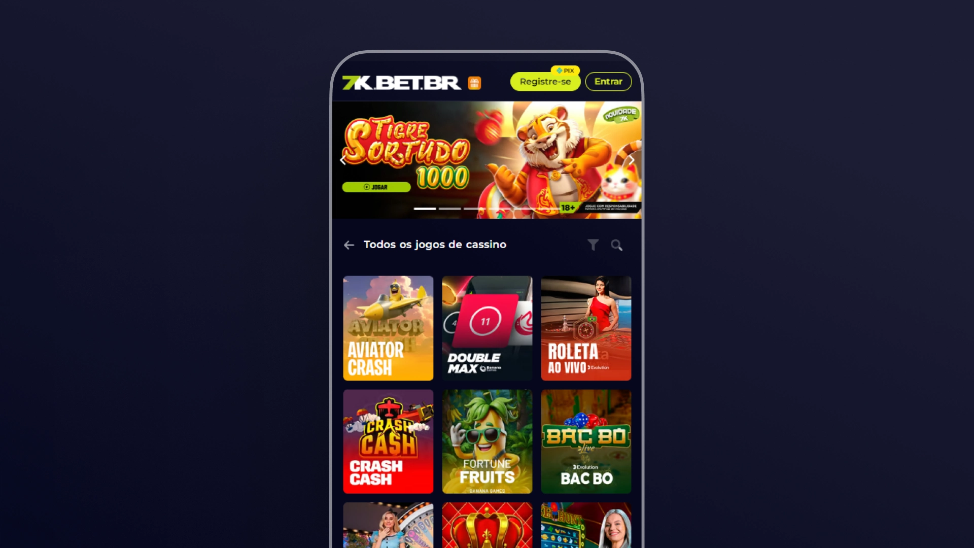 imagem mockup mobile app bet7k
