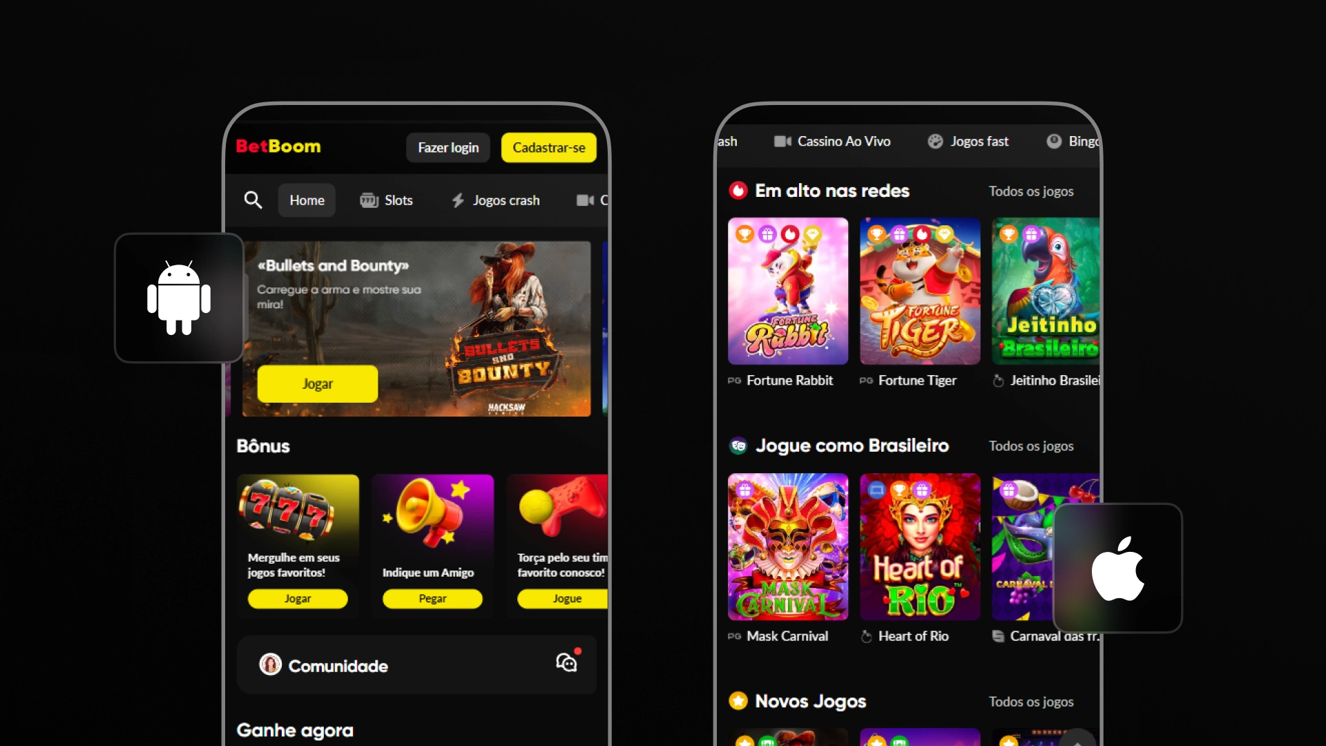 imagem mockup mobile app betboom