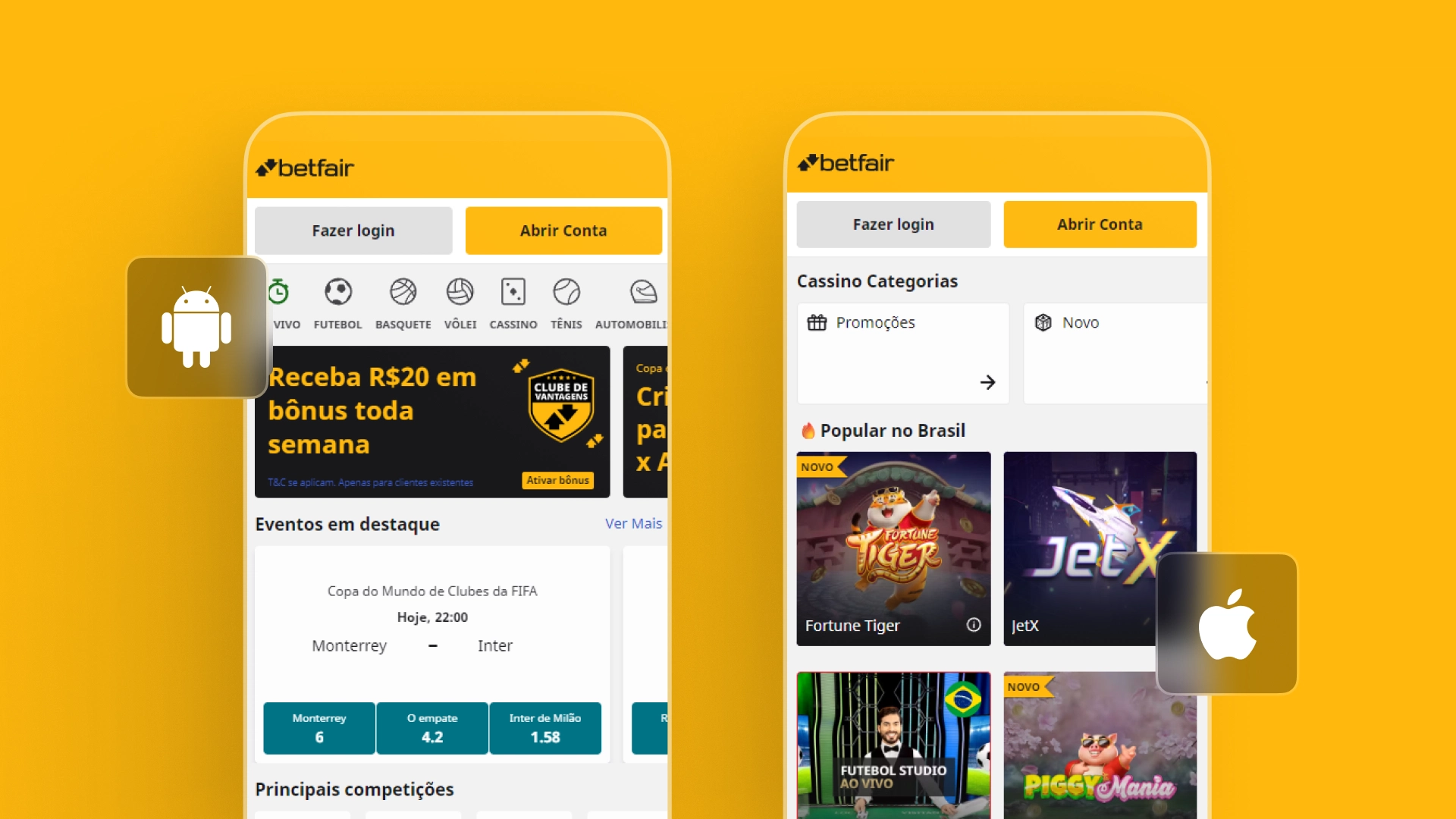 imagem mockup mobile app betfair