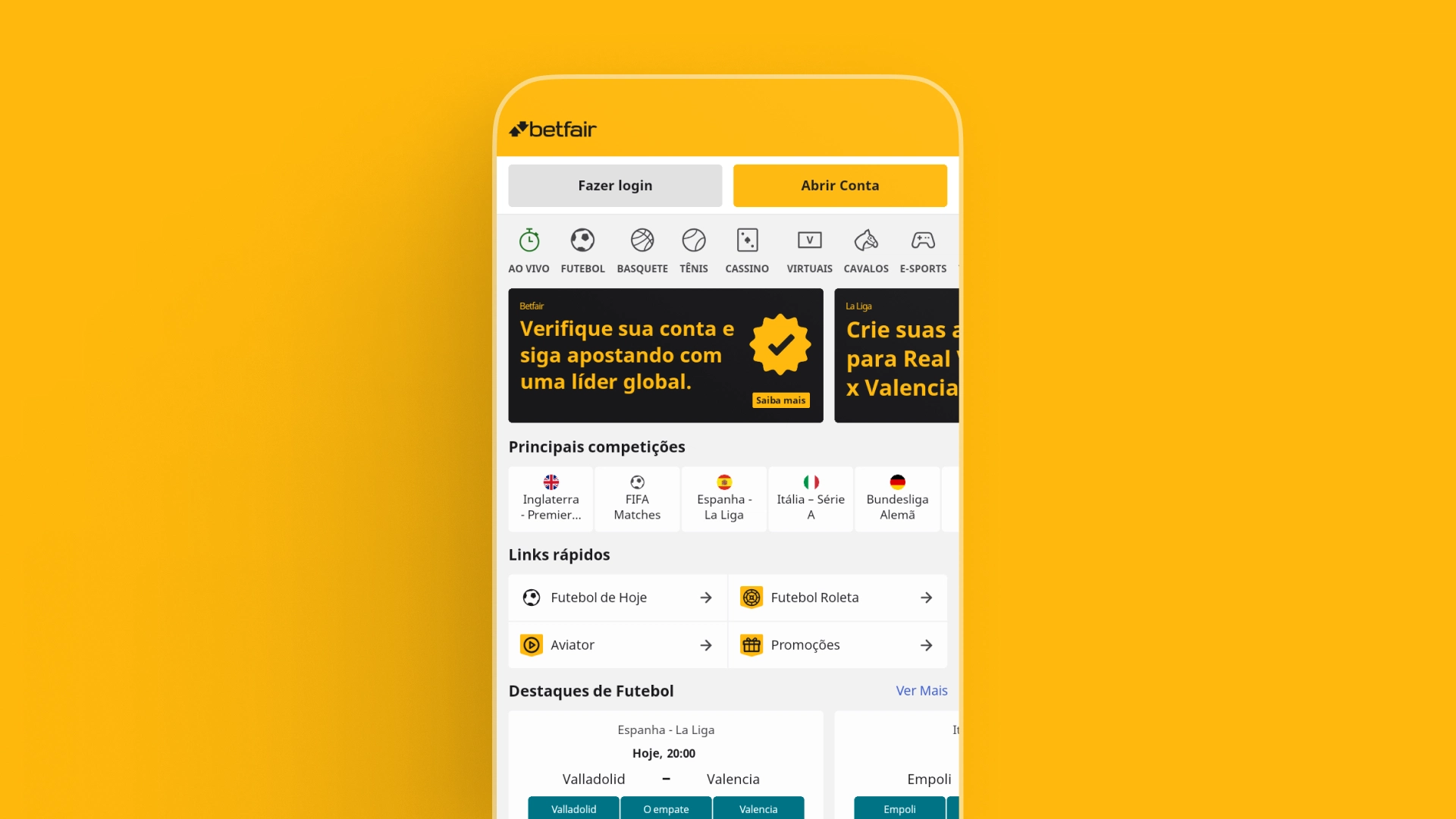 imagem mockup mobile app betfair