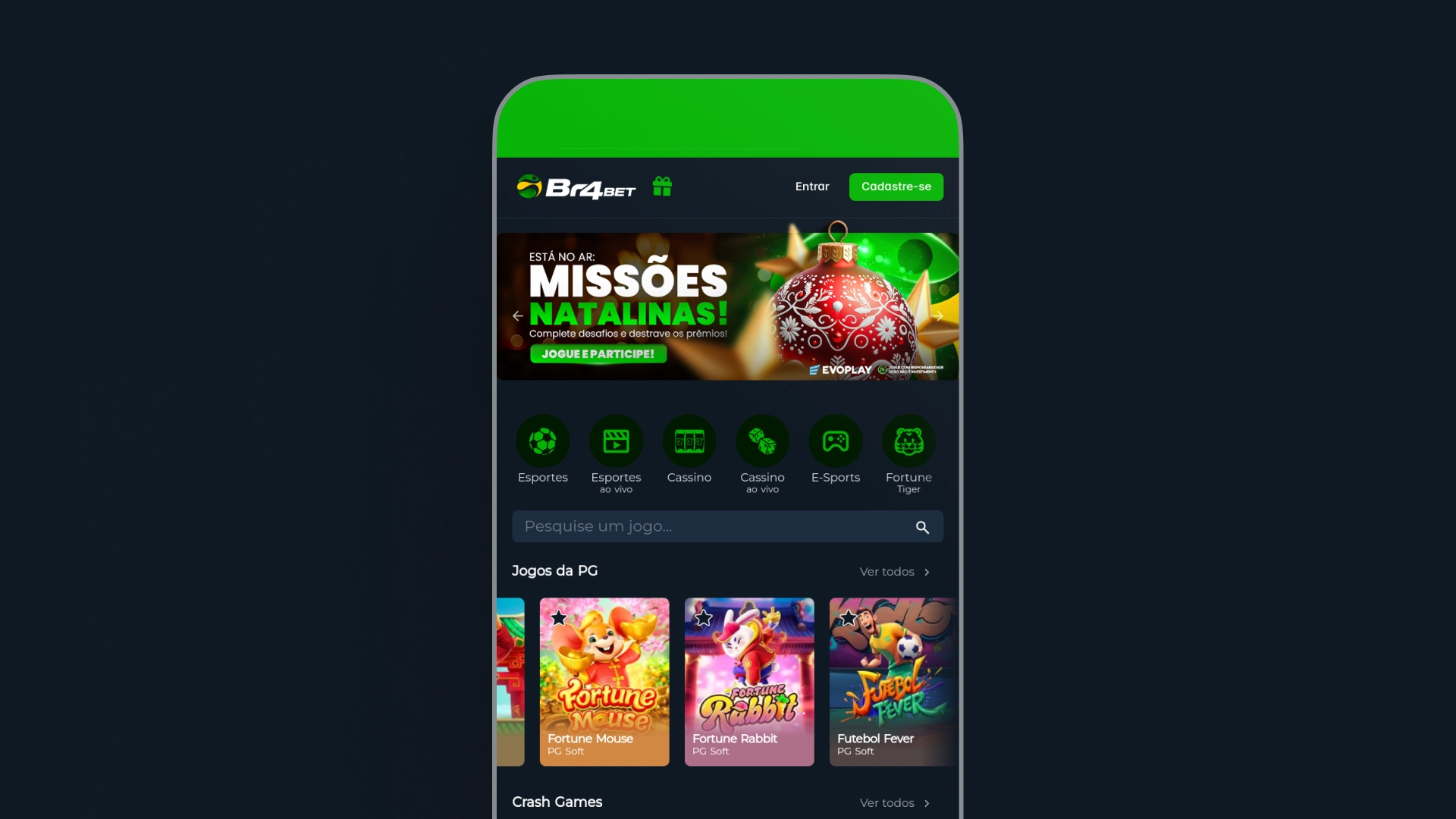 imagem mockup mobile app br4bet