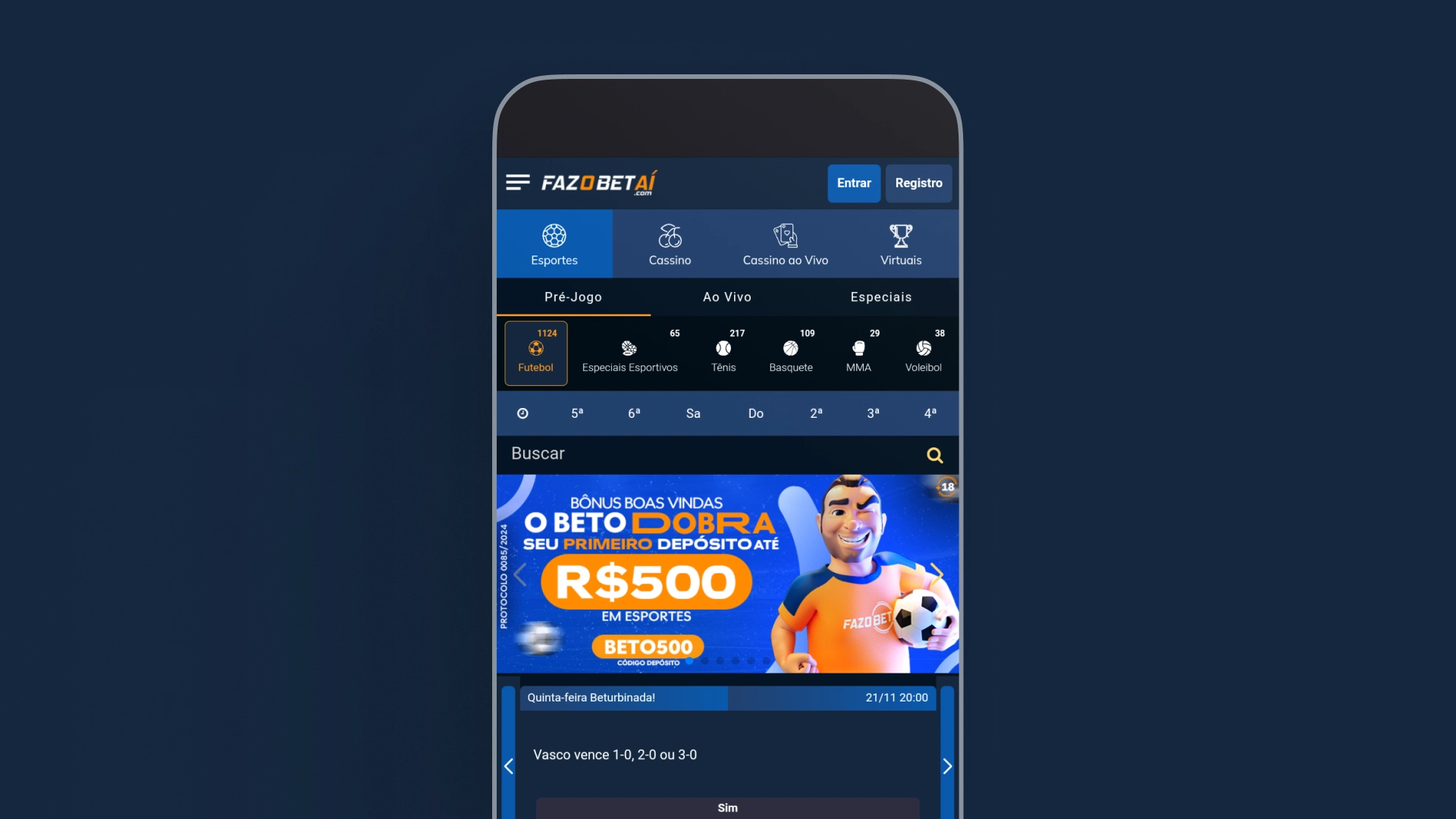 imagem mockup mobile app faz o bet ai