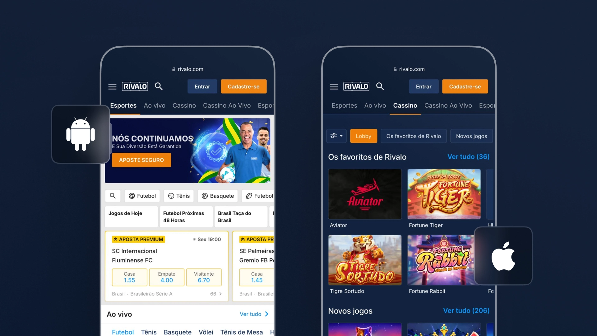 imagem mockup mobile app rivalo