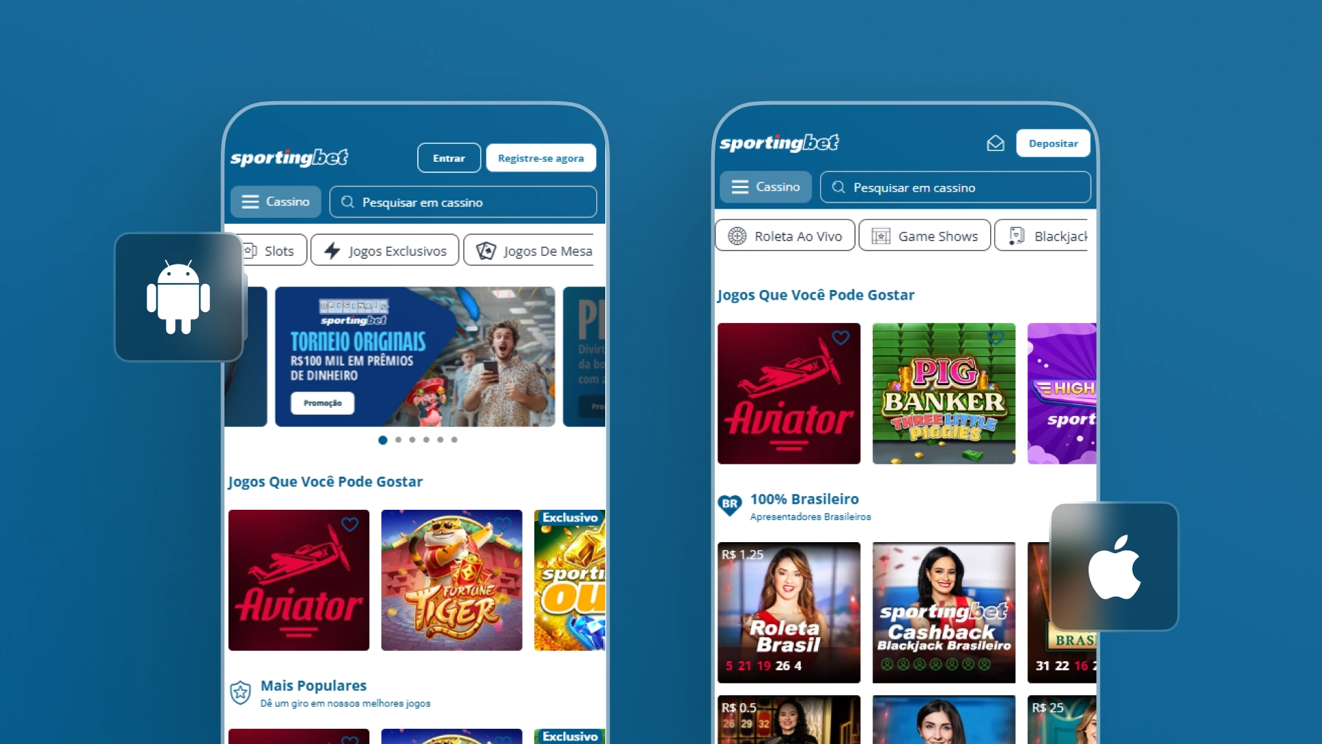 imagem mockup mobile app sportingbet