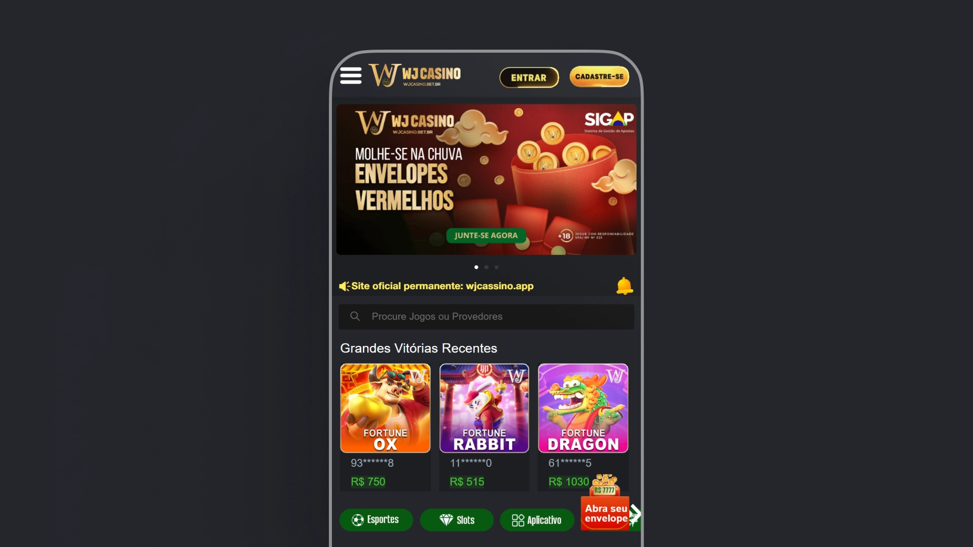 imagem mockup mobile wjcasino