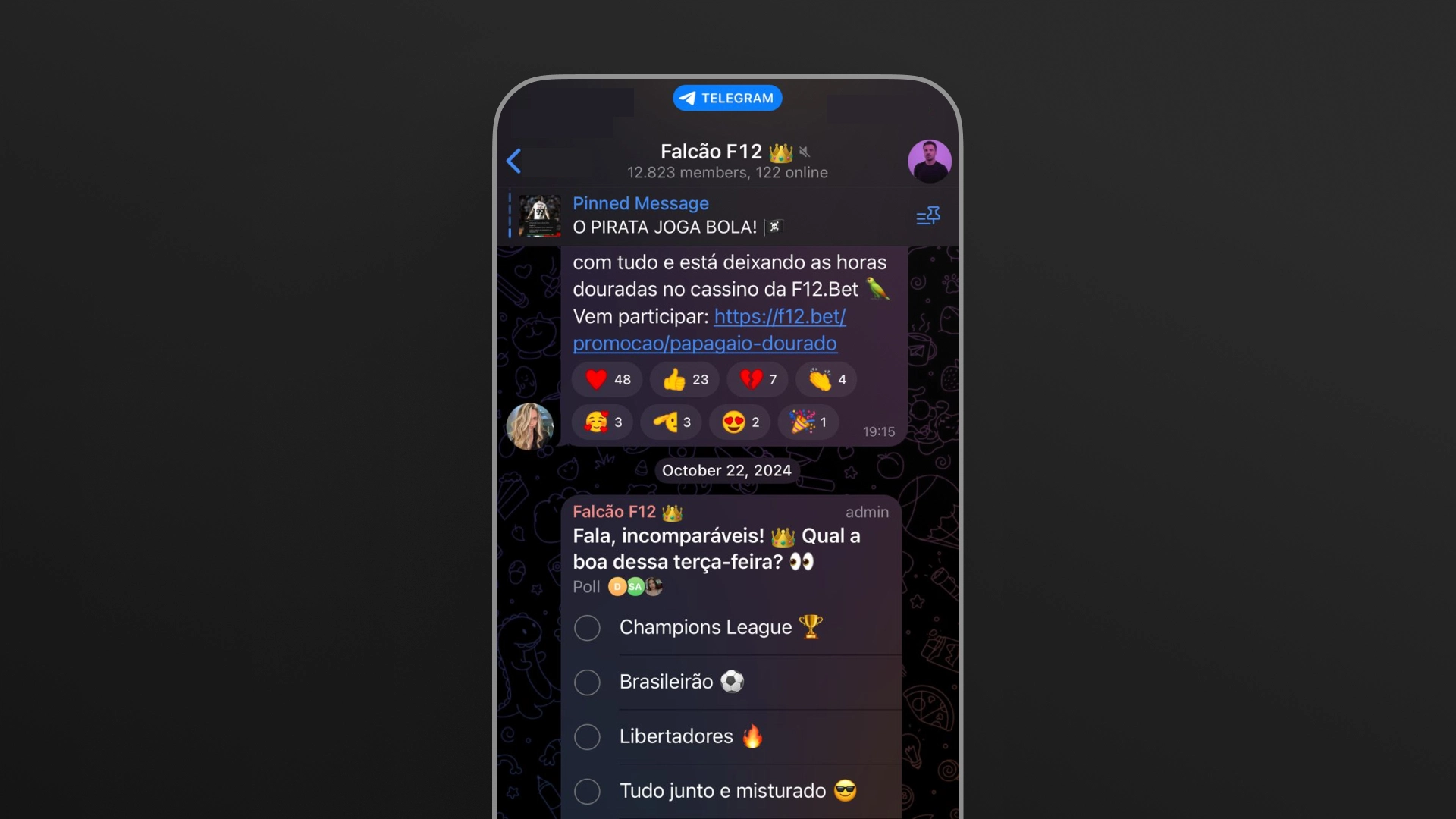 imagem telegram f12bet