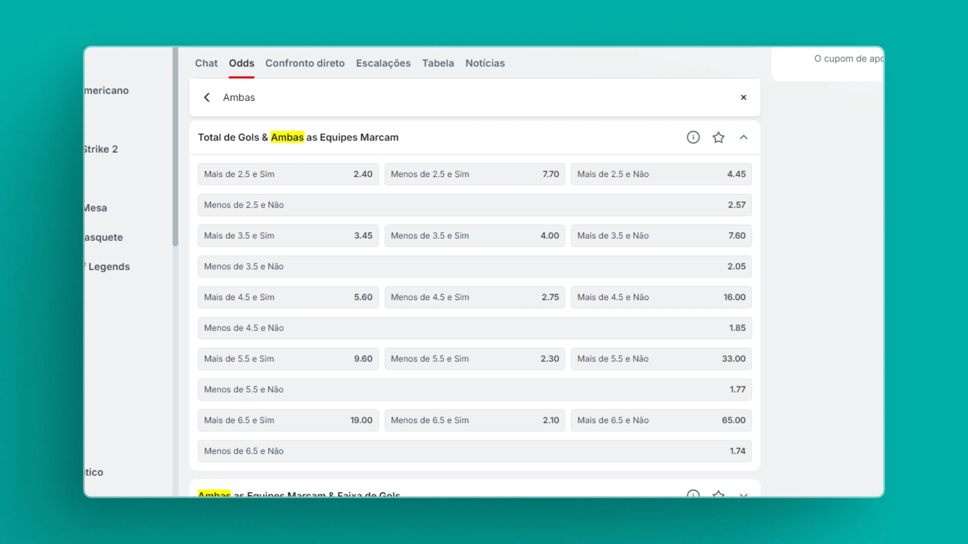 imagem total de gols ambas equipes superbet