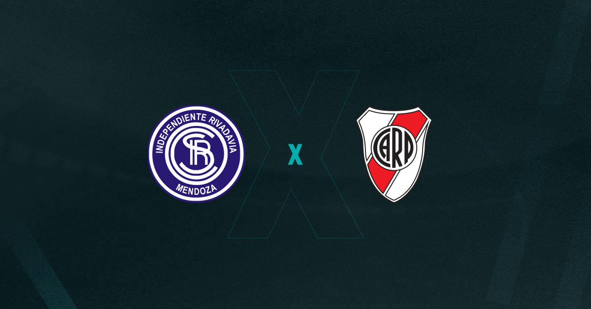 Escudos de Independiente Rivadavia e River Plate, que duelam pelo Campeonato Argentino