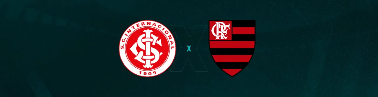 Escudos de Internacional e Flamengo, que duelam pelo Brasileirão