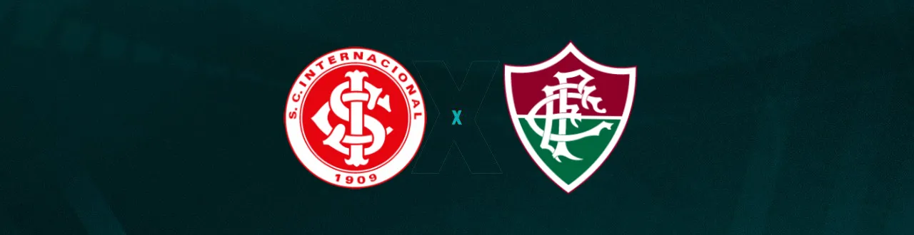 Escudos de Internacional e Fluminense, que duelam pelo Brasileirão