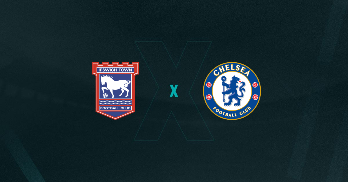 Escudos de Ipswich x Chelsea, que duelam pela Premier League