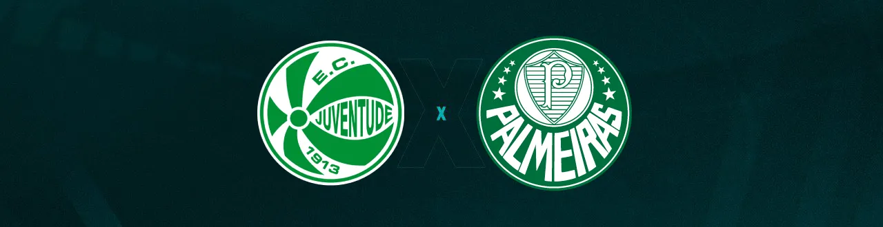 Escudos de Juventude e Palmeiras, que duelam pelo Brasileirão