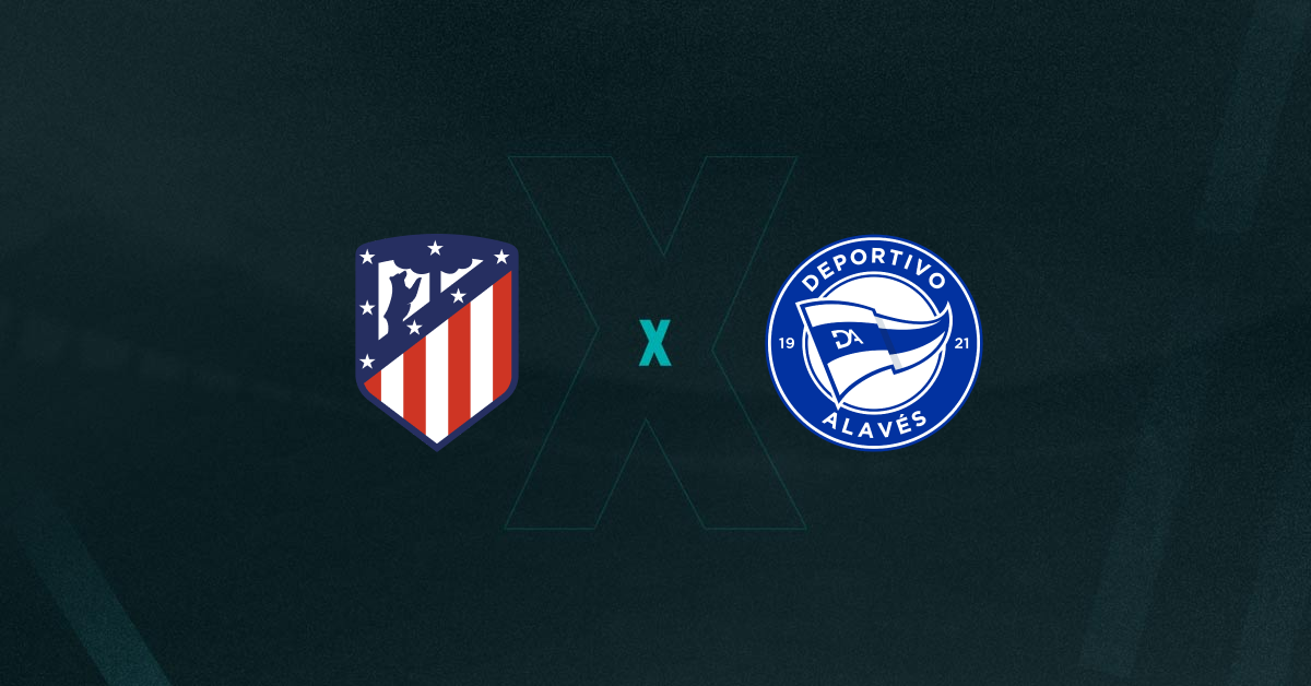 Escudos de Atlético de Madrid e Alavés, que se enfrentam pela La Liga