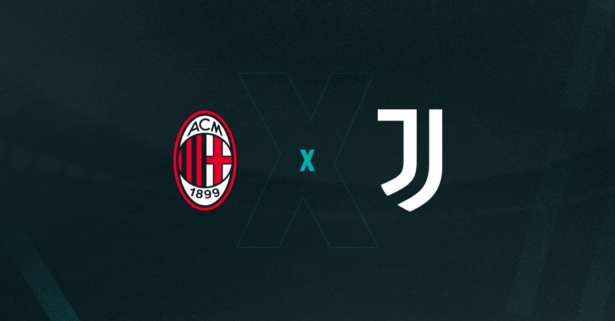 Escudos de Milan e Juventus, que duelam pelo Campeonato Italiano